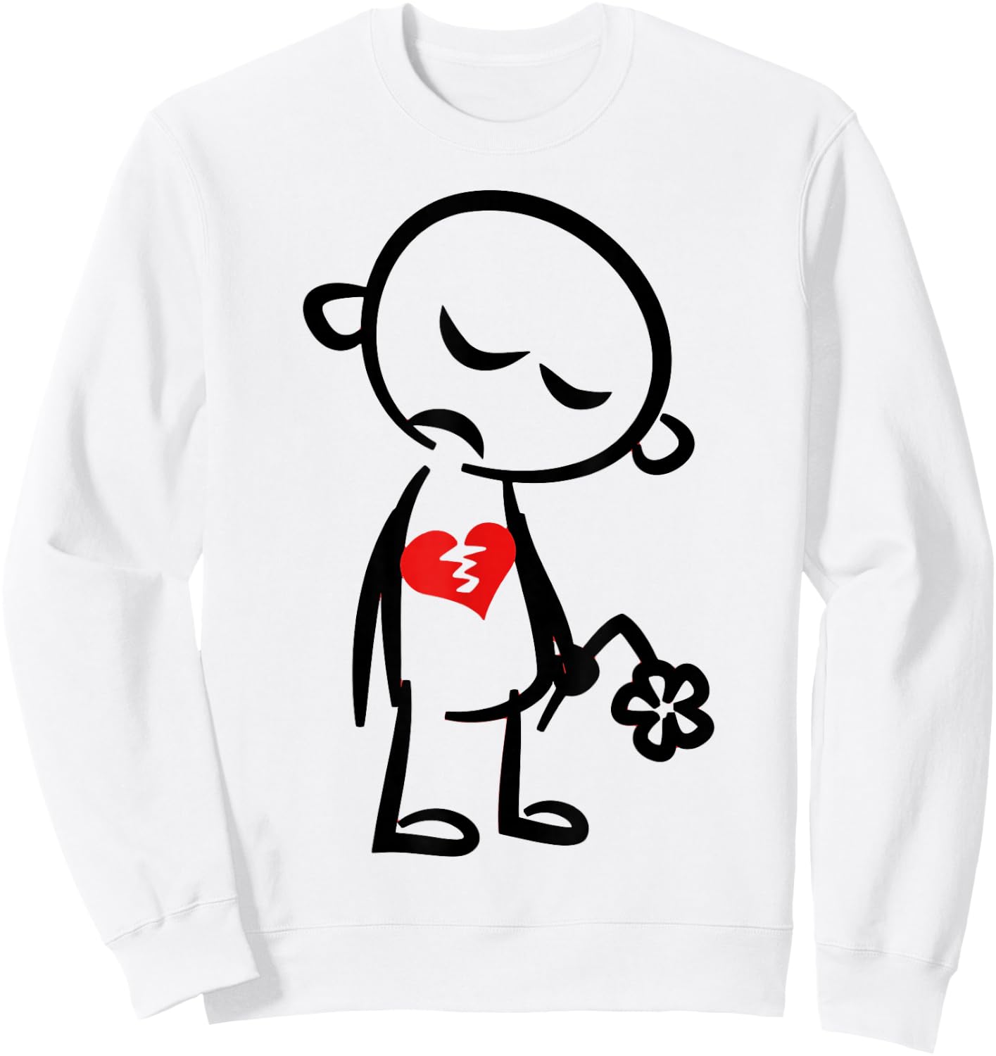 Broken Heart Valentine Sweatshirt - Sweatshirt | White
