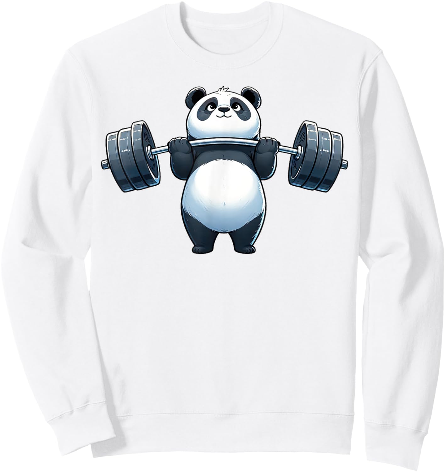 Panda Weightlifting Fitness Gym Training Bodybuilding Sweatshirt - Sweatshirt | White