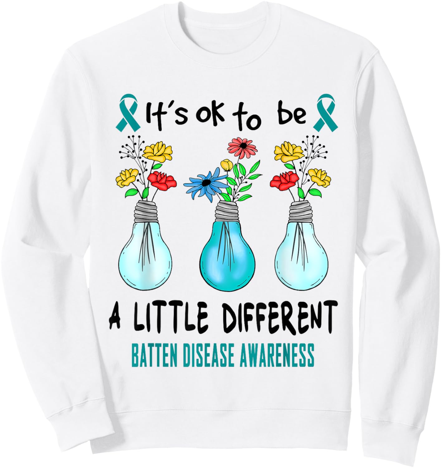 It's Ok To Be A Little Different Batten Disease Awareness Sweatshirt - Sweatshirt | White