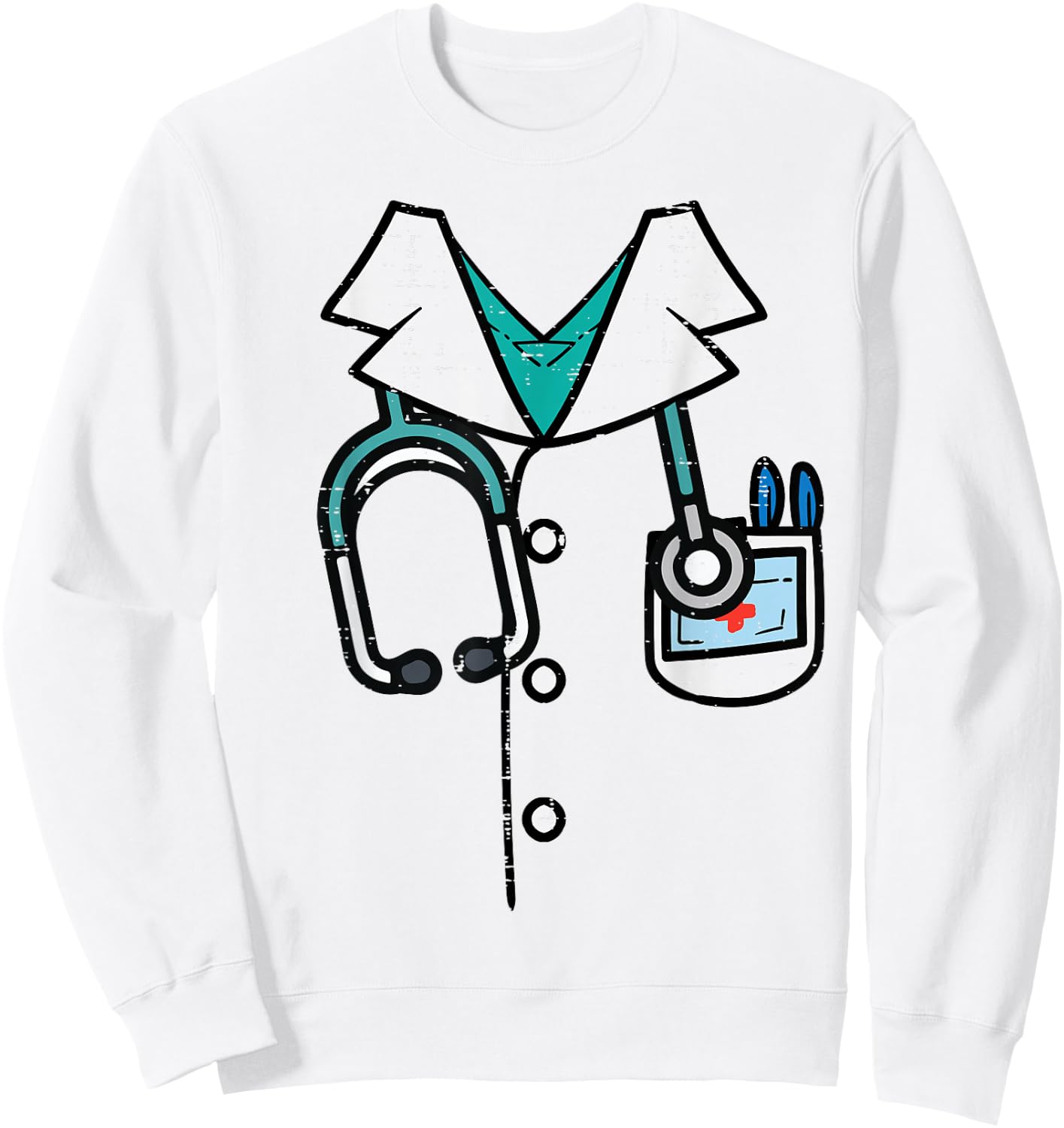 Doctor Costume Lab Coat Halloween Medical Men Women Kids Sweatshirt - Sweatshirt | White