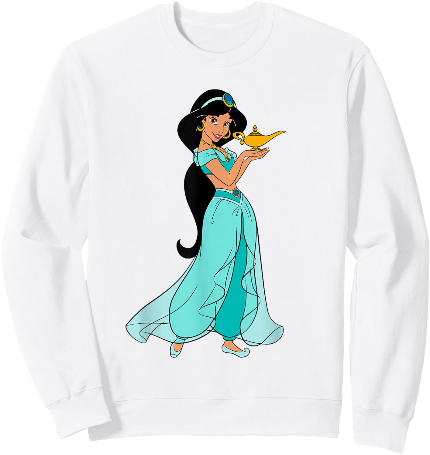 Disney Aladdin Princess Jasmine and Magic Lamp 90s Sweatshirt - Sweatshirt | White