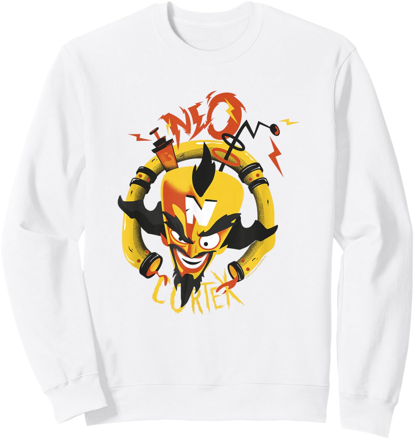 Crash Team Rumble Dr. Neo Cortex Evil Scientist Big Face Sweatshirt - Sweatshirt | White