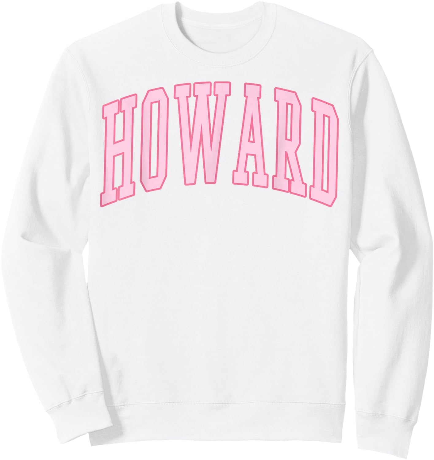 Howard Vintage Preppy Varsity Pink Sports Sweatshirt - Sweatshirt | White