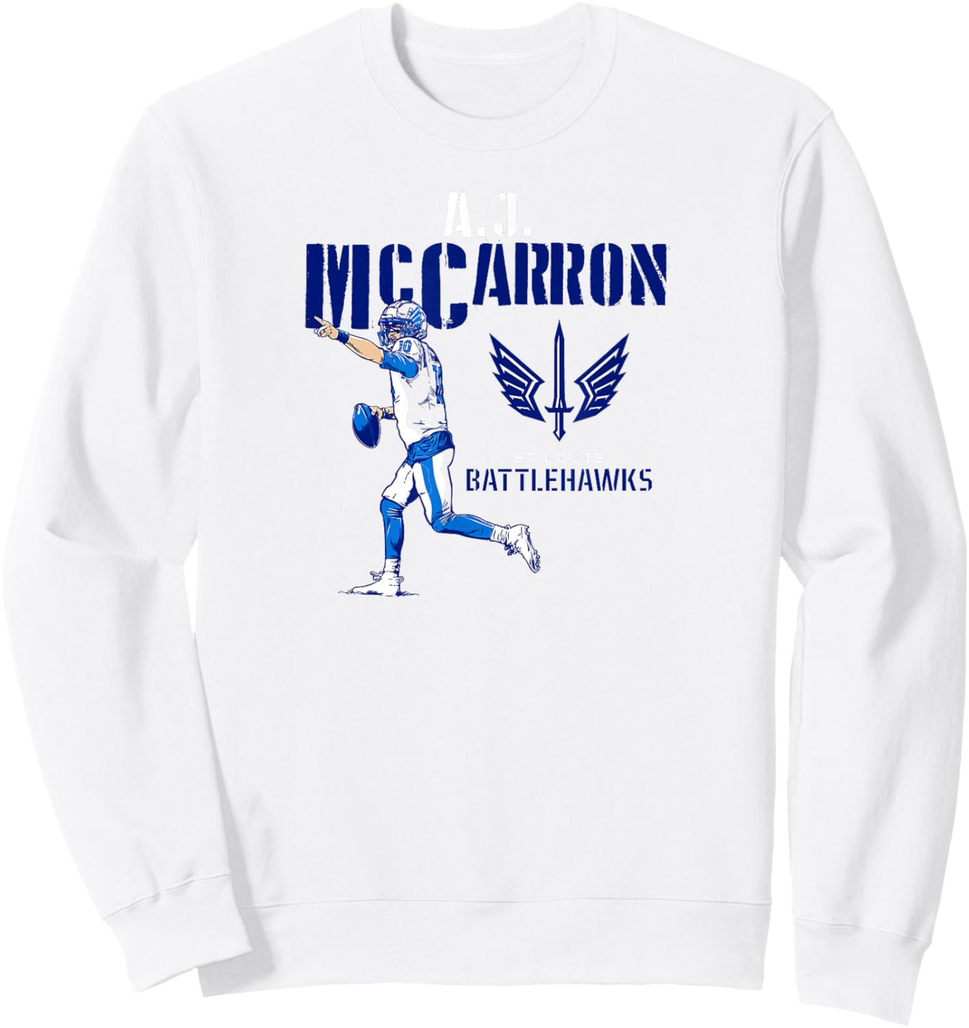A.J. McCarron - St. Louis Battlehawks - UFL Sweatshirt - Sweatshirt | White