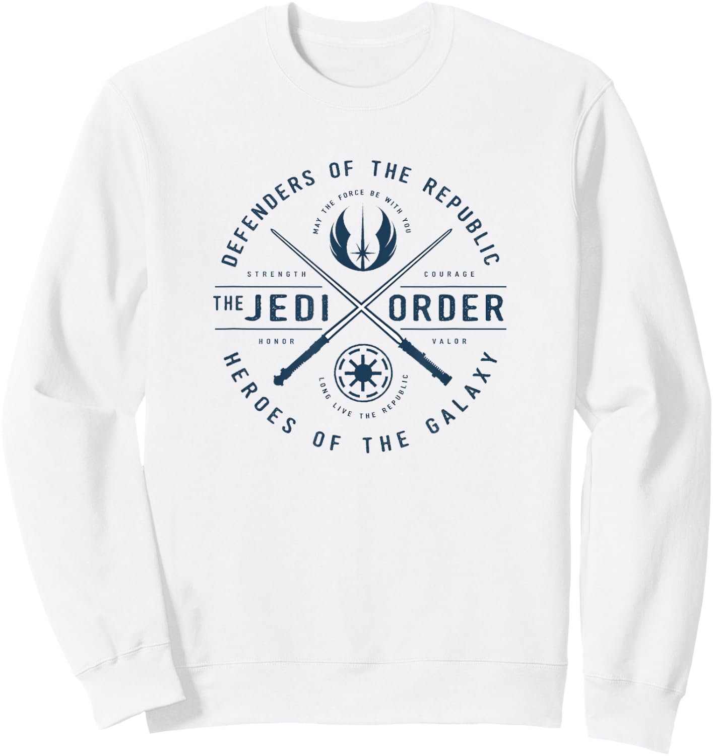 Star Wars Jedi Order Lightsabers Crossed Circle Logo Sweatshirt - Sweatshirt | White