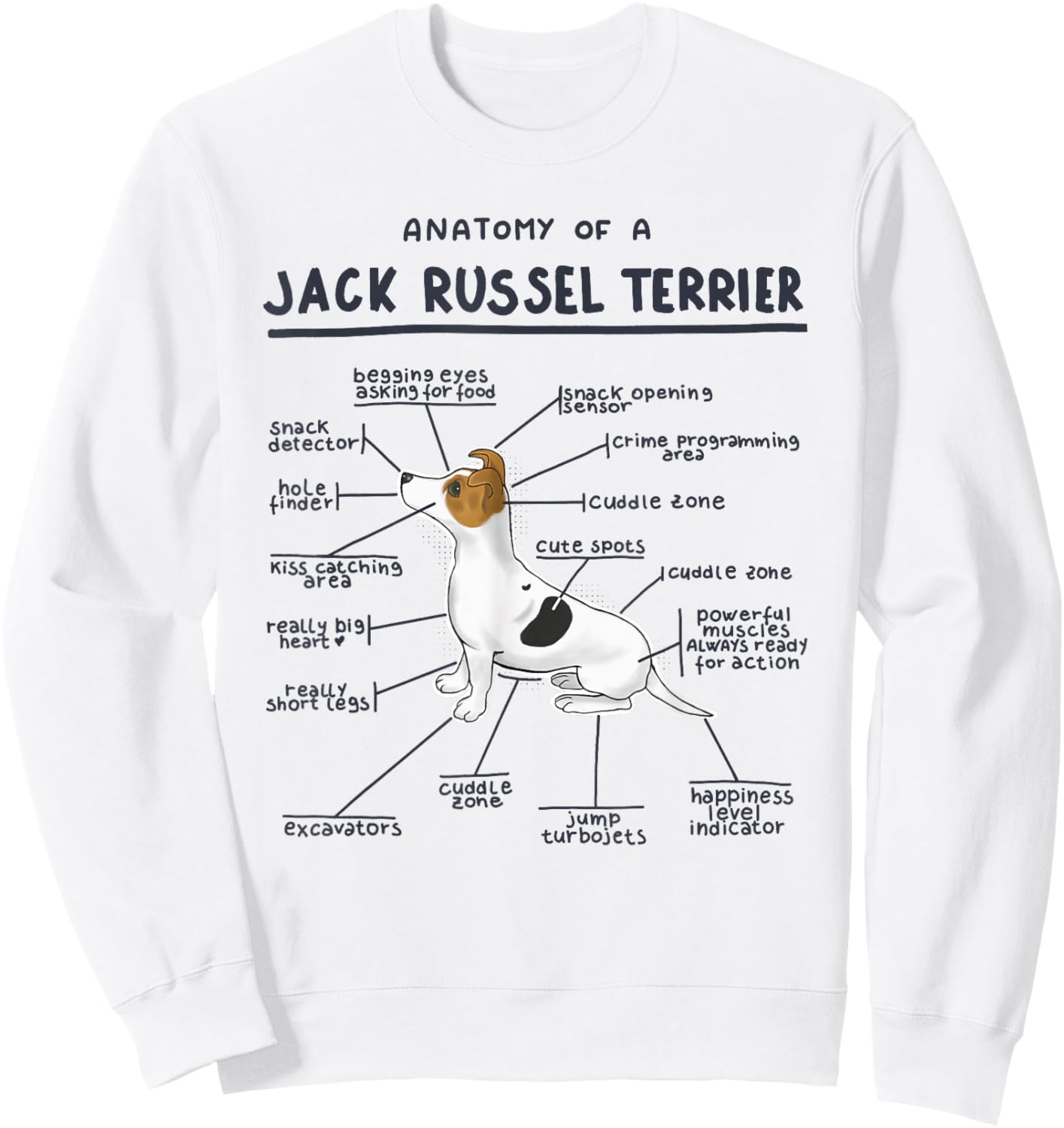 Anatomy of a Jack Russell Terrier Sweatshirt - Sweatshirt | White