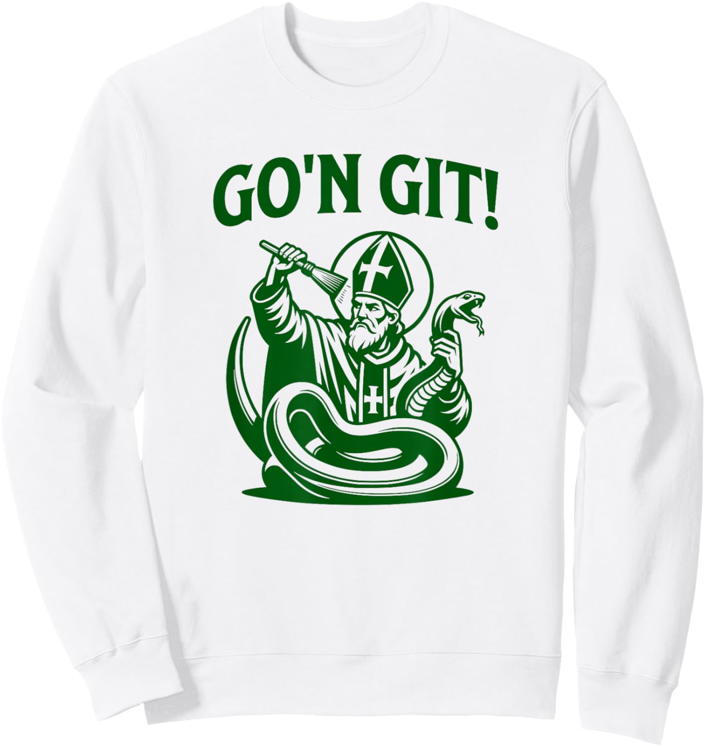 Funny Go'n Git St Patrick's Day Snake Sweatshirt - Sweatshirt | White