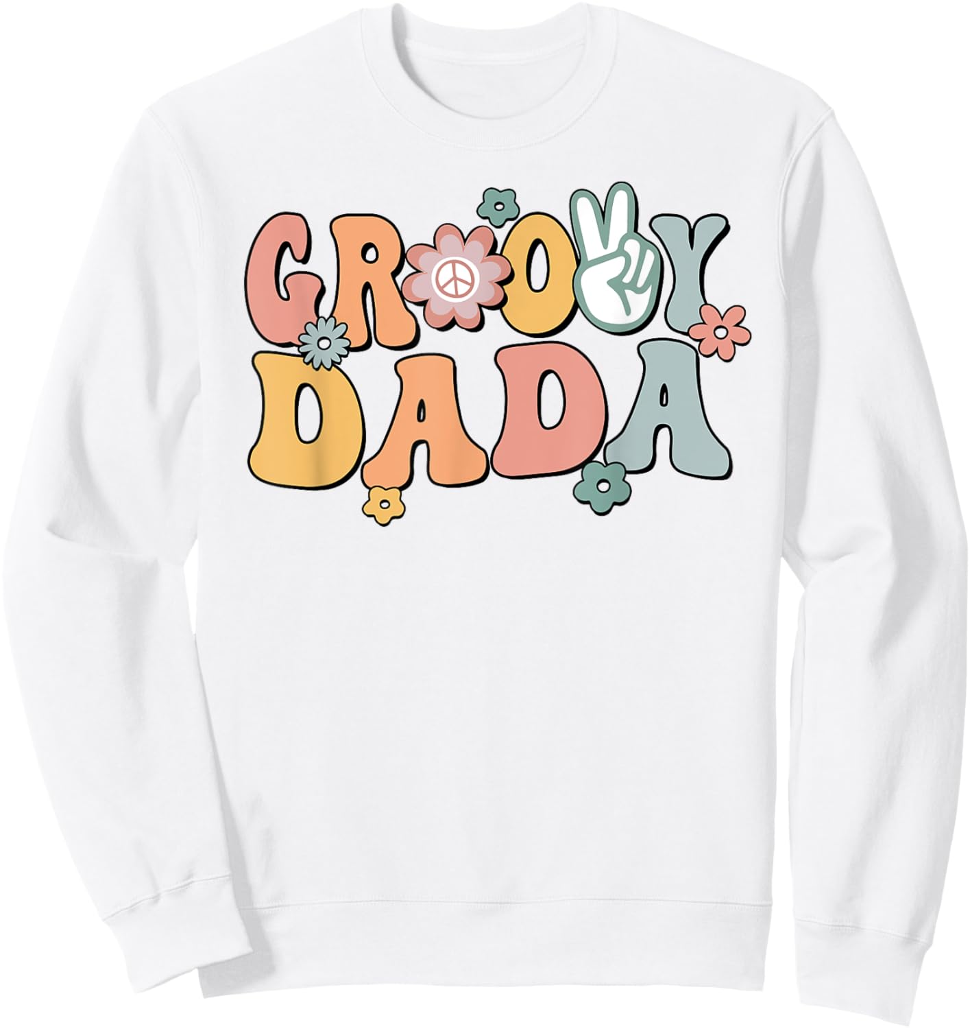 Groovy Dada Retro Dad Matching Family 1st Birthday Party Sweatshirt - Sweatshirt | White