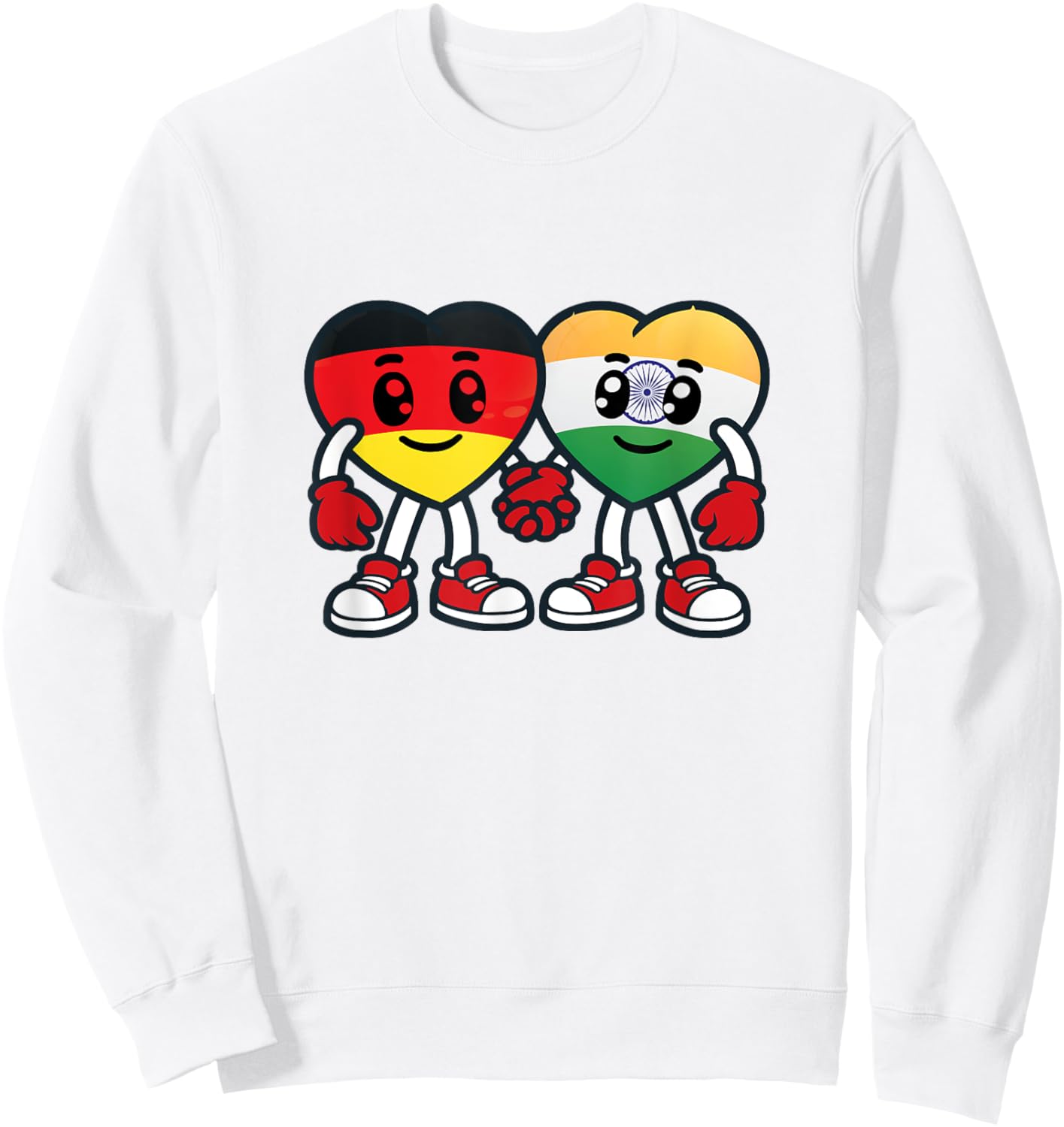 Freundschaftsherzen Deutschland Und Indien Sweatshirt - Sweatshirt | White