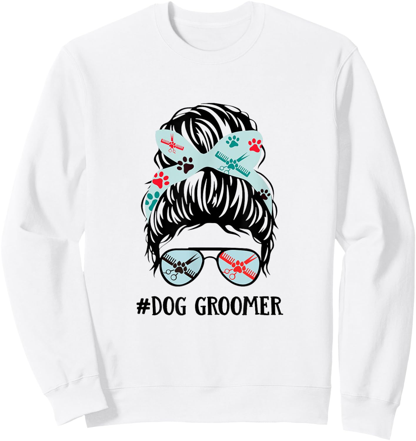 Dog Groomer Gift: Paw Print for Dog Lovers Sweatshirt - Sweatshirt | White