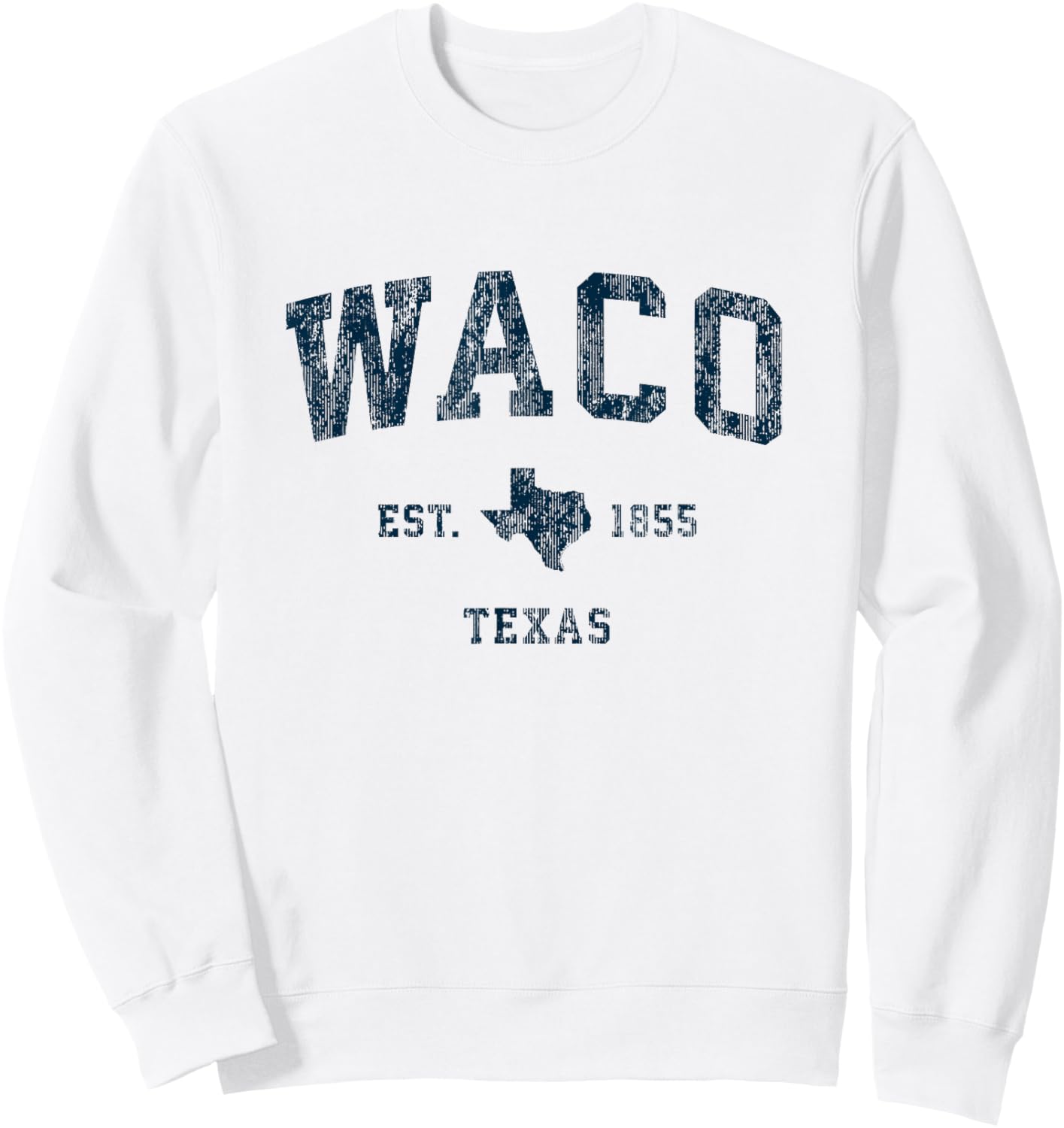 Waco Texas TX Vintage-Sportdesign, marineblauer Druck Sweatshirt - Sweatshirt | White