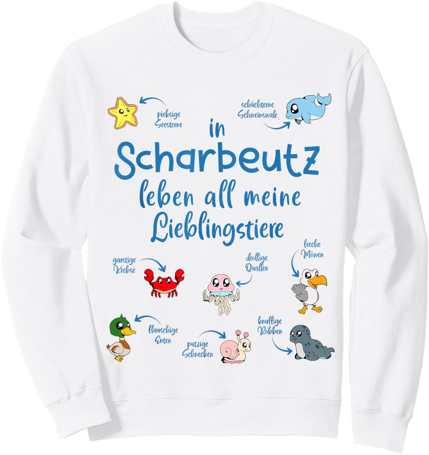 Meine Lieblingstiere in Scharbeutz Sweatshirt - Sweatshirt | White