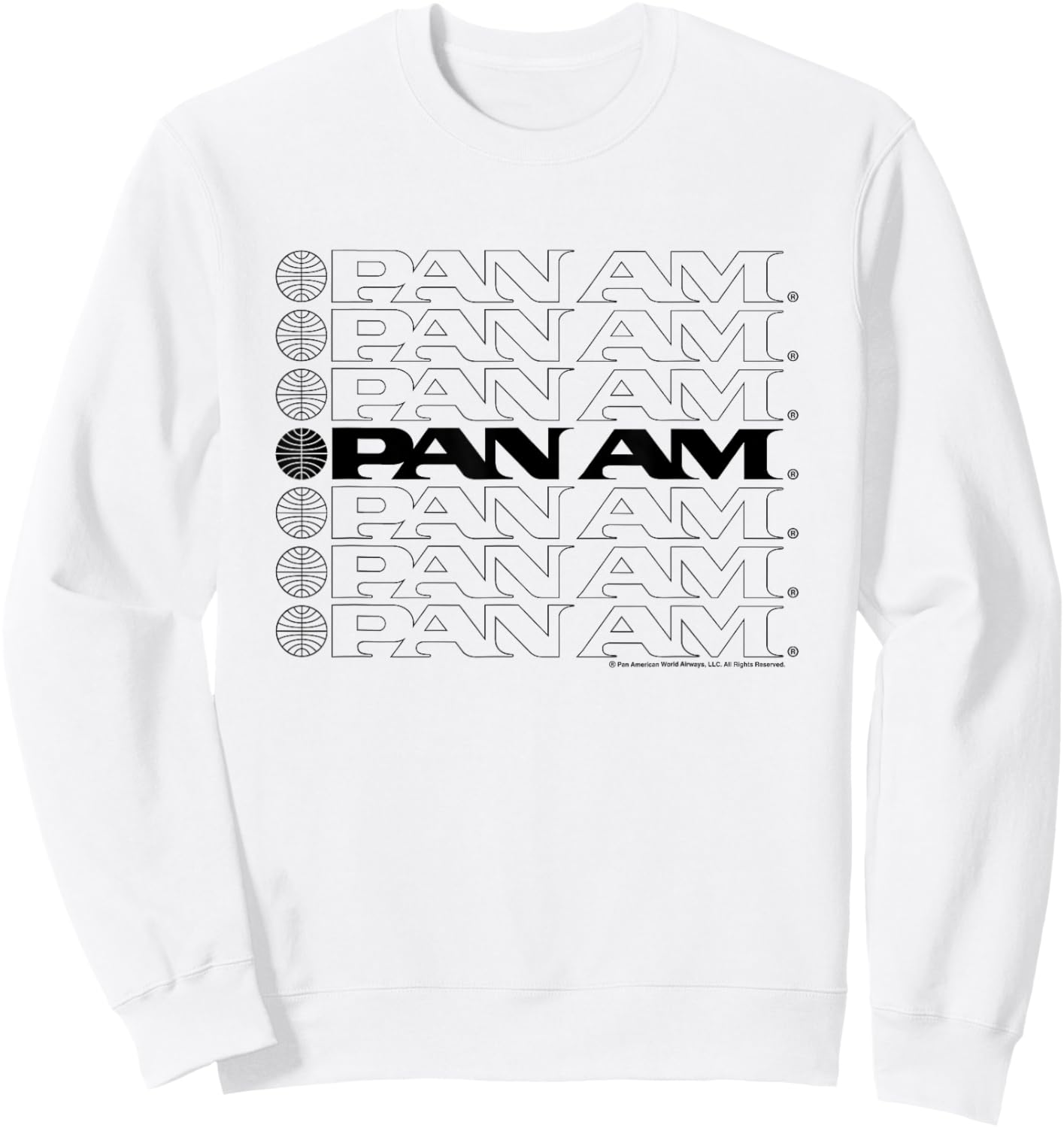 Pan Am Text Logo Cascade Sweatshirt - Sweatshirt | White