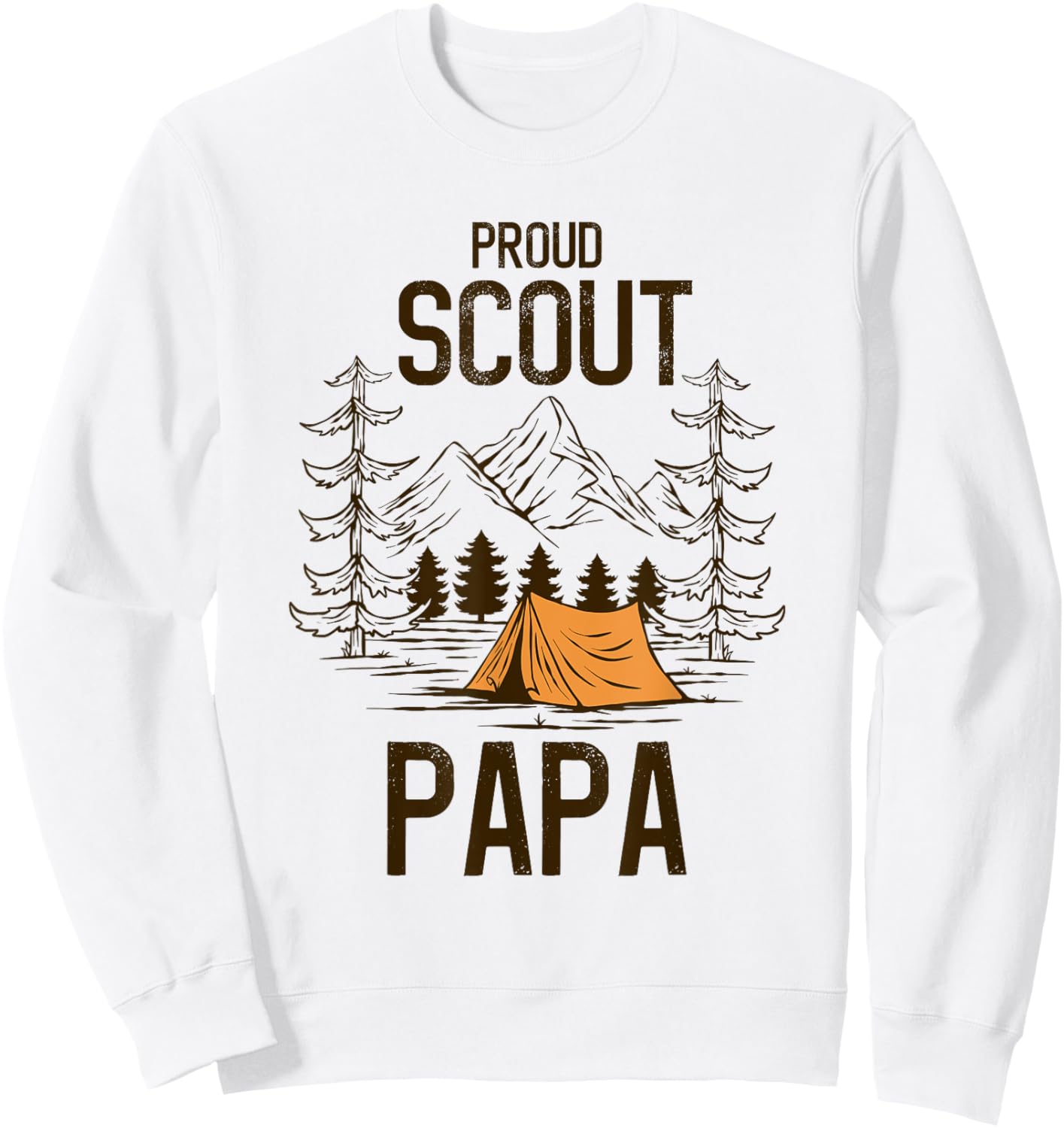 Proud Scout Papa Camping Scout Leader Adventure Travel Sweatshirt - Sweatshirt | White
