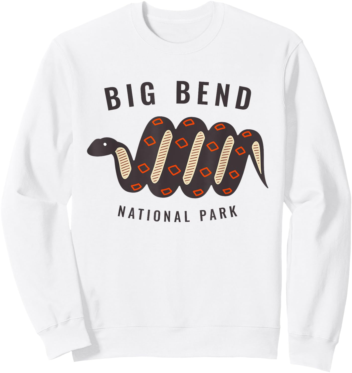 Big Bend National Park Texas Souvenir Rattlesnake Retro Sweatshirt - Sweatshirt | White