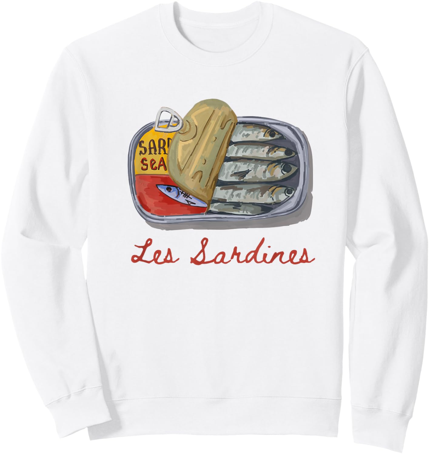 Les sardines fisherman aesthetic coastal sardine fish Sweatshirt - Sweatshirt | White