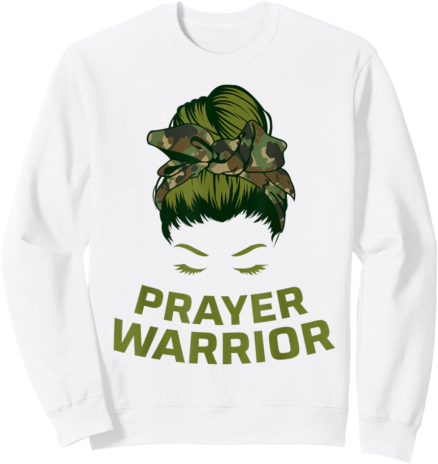 Prayer Warrior Women Faith God Jesus Christian Sweatshirt - Sweatshirt | White