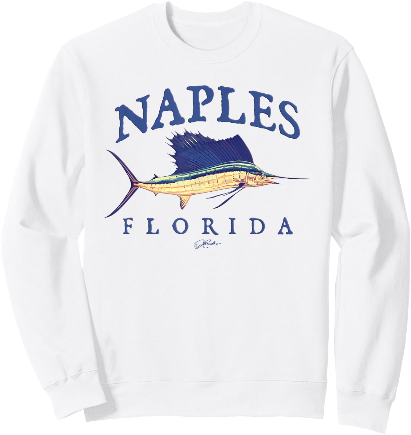 JCombs: Naples, FL, Vintage Sailfish Sweatshirt - Sweatshirt | White