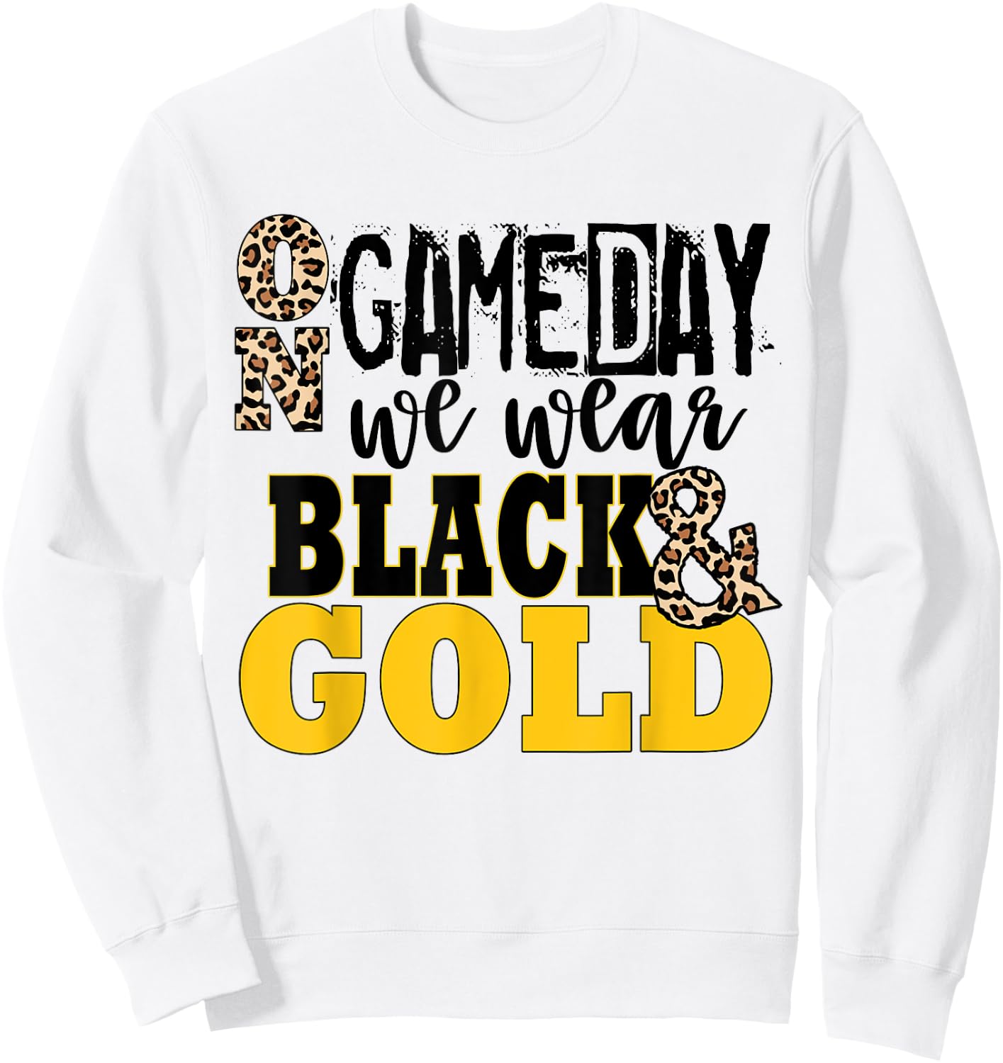 We Wear Black And Gold School Spirit Sweatshirt - Sweatshirt | White