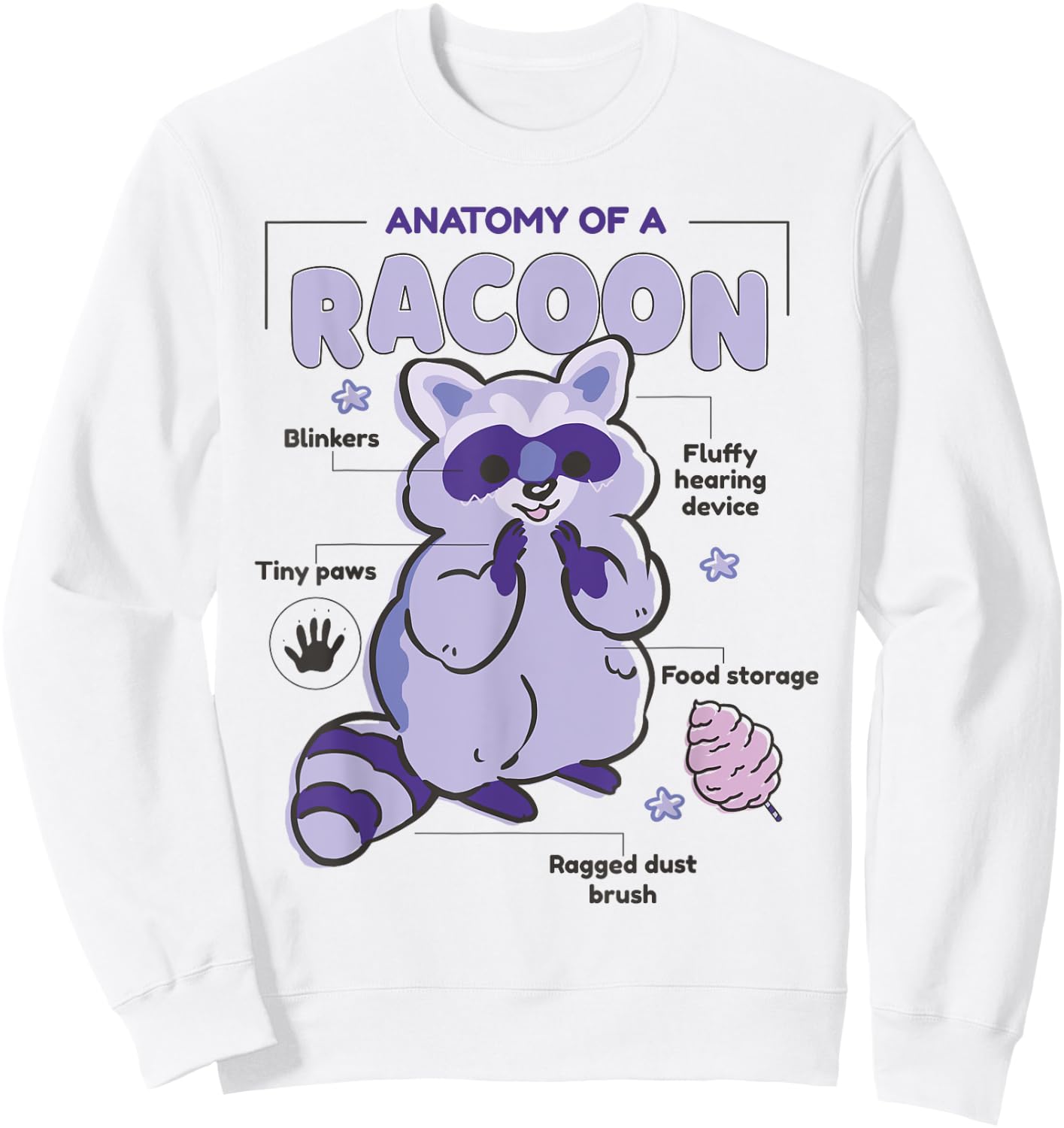 Anatomy Of A Racoon Sweatshirt - Sweatshirt | White