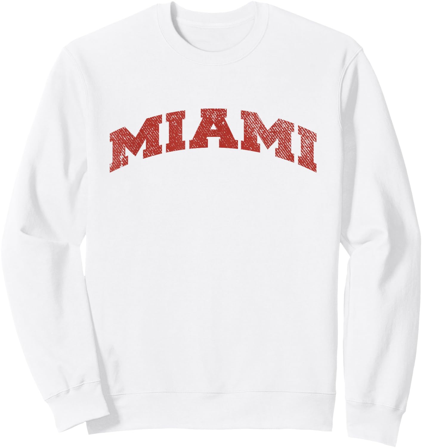 Miami Ohio Classic Athletic Sports Distressed Sweatshirt - Sweatshirt | White