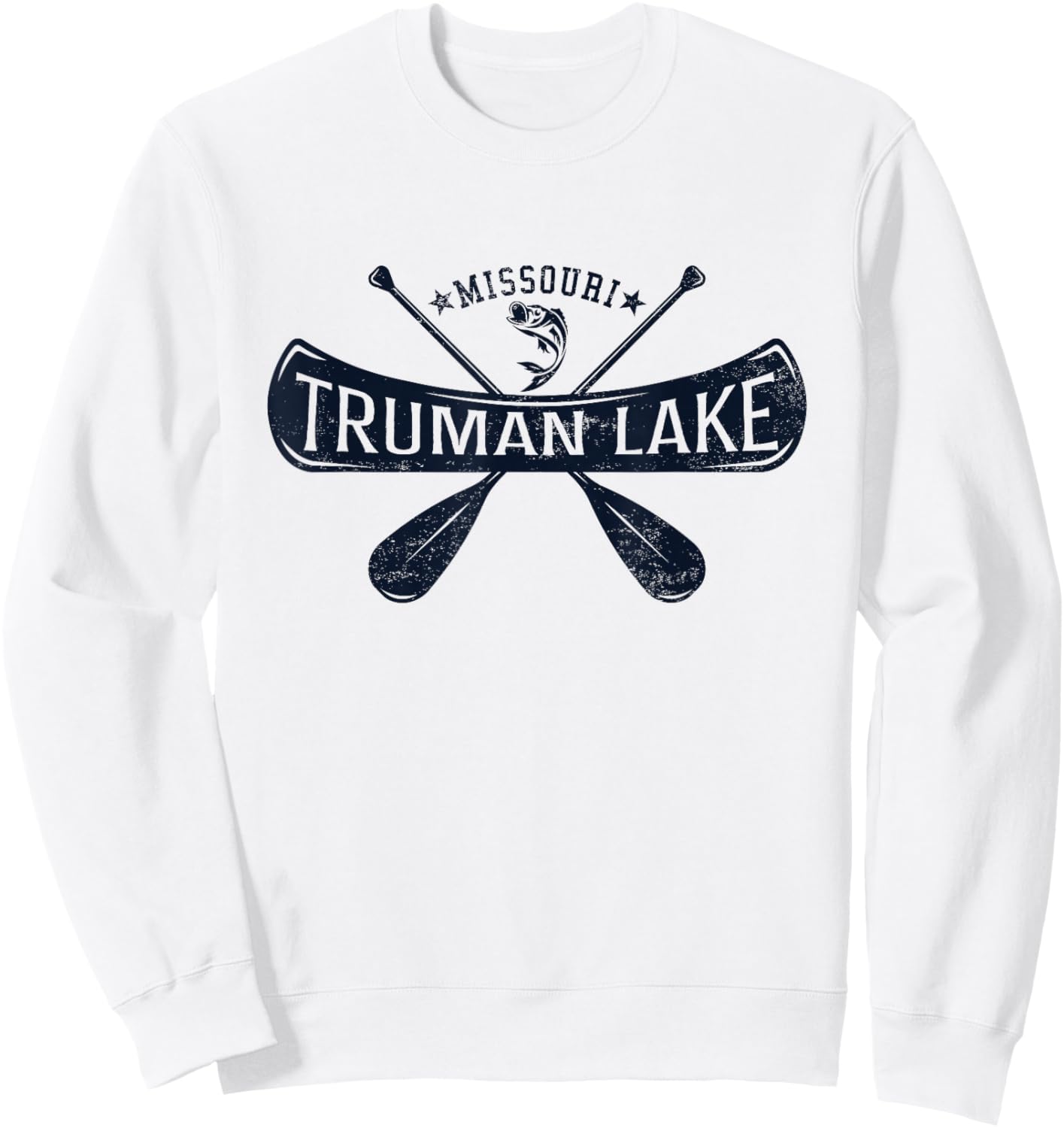 Truman Lake Missouri Vintage Distressed Sweatshirt - Sweatshirt | White