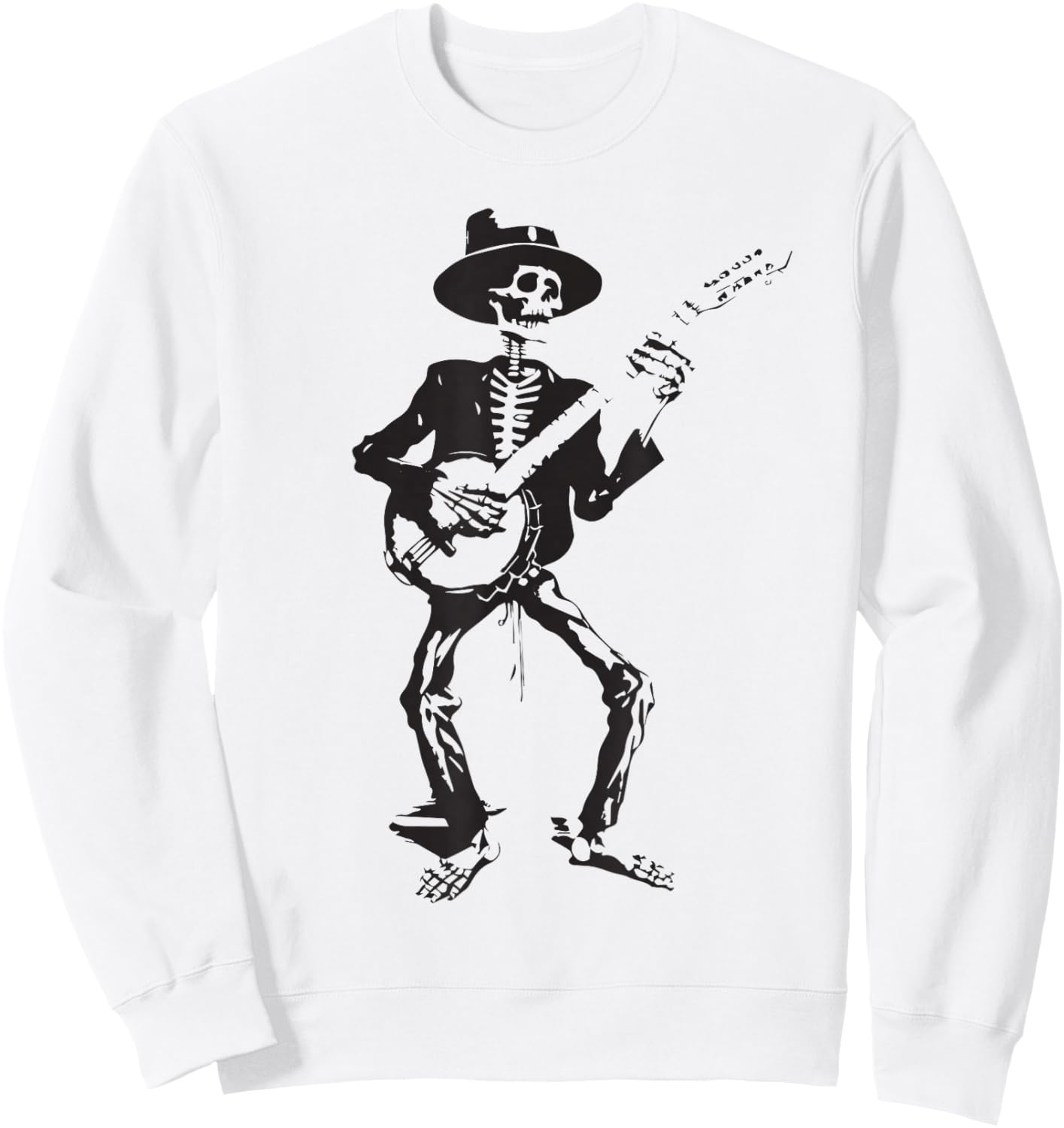 Banjo Dancing Skeleton Bluegrass Music Festival Sweatshirt - Sweatshirt | White