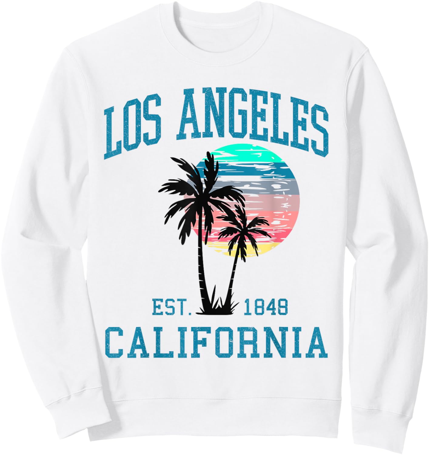 Los Angeles California LA Summer Vacation Beach Palm Trees Men Women Kids Sweatshirt - Sweatshirt | White
