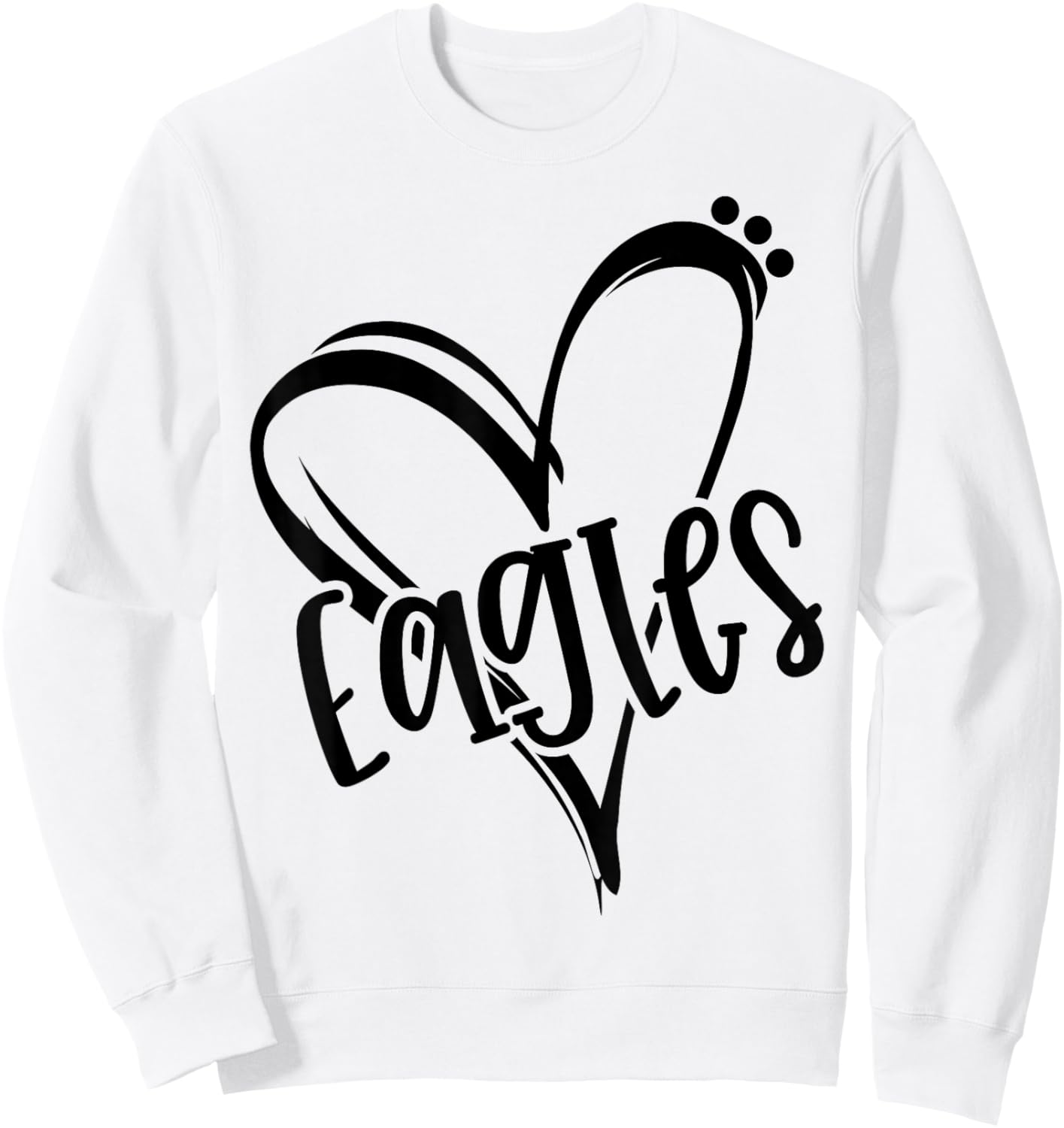 Eagles School Sports Fan Team Spirit Heart Sweatshirt - Sweatshirt | White