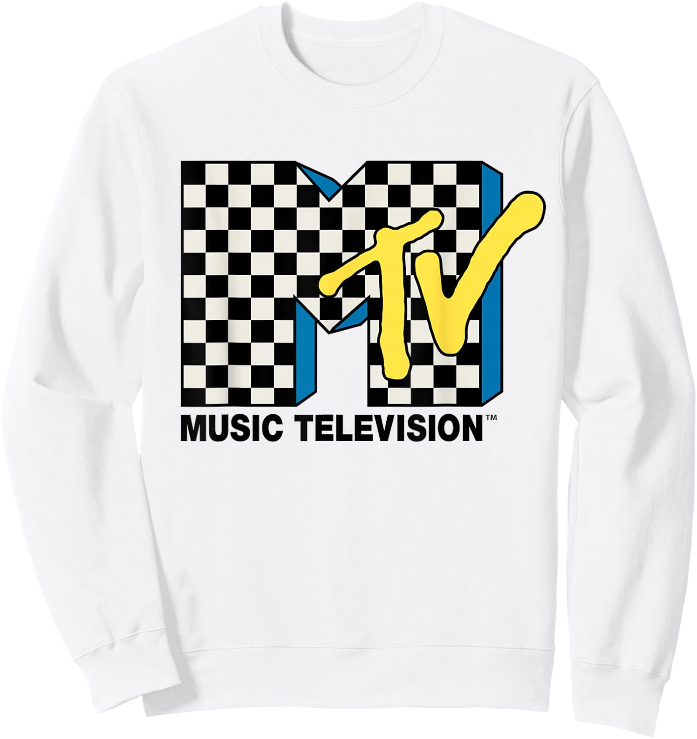 MTV Checker Logo Sweatshirt - Sweatshirt | White