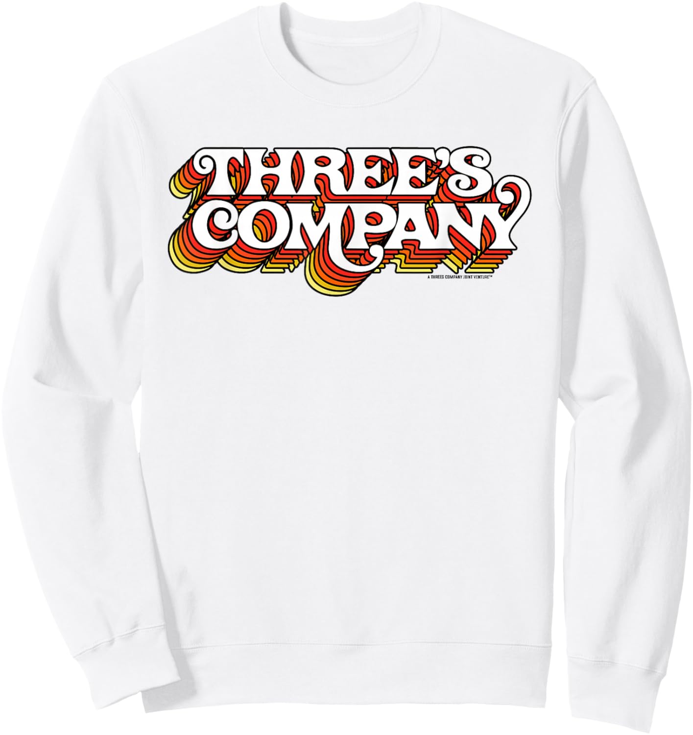 Three's Company Logo Officially Licensed Sweatshirt - Sweatshirt | White