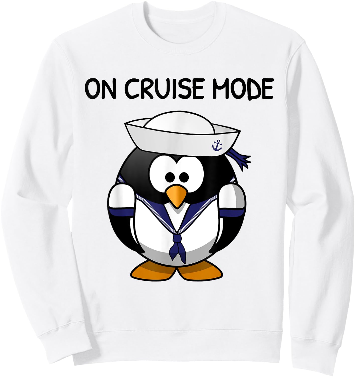 On Cruise Mode Cute Vacation Penguin Sweatshirt - Sweatshirt | White