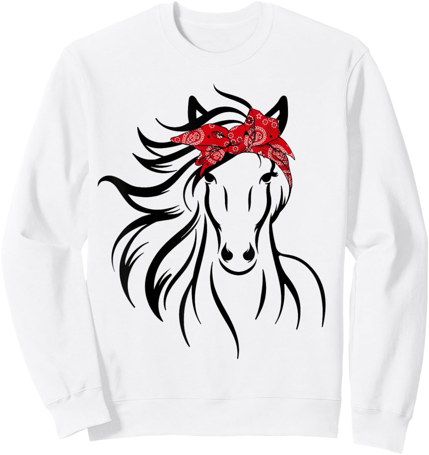 Horse Bandana for Horseback Riding Horse Lover Sweatshirt - Sweatshirt | White