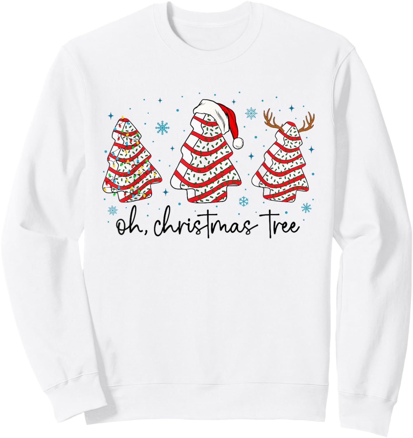 Oh Christmas Tree Cakes Debbie Becky Jen Cake Lovers Xmas Sweatshirt - Sweatshirt | White