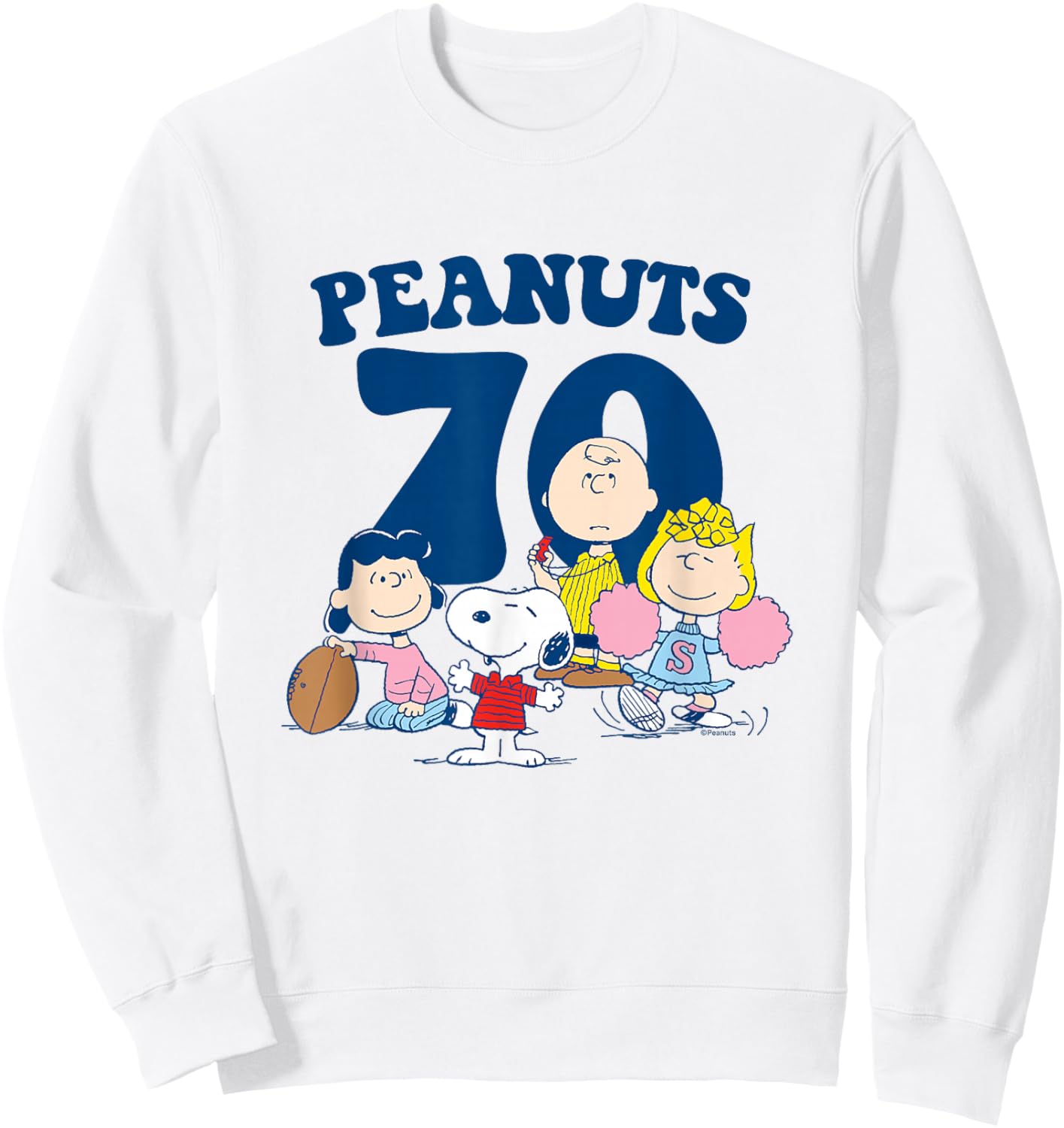 Peanuts - Snoopy Charlie Lucy Sally Football 70 Group Sweatshirt - Sweatshirt | White