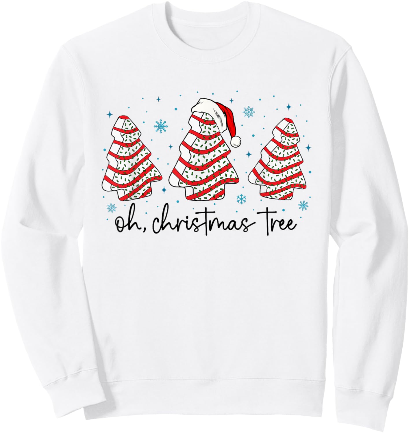 Oh Christmas Tree Cakes Debbie Becky Jen Cake Lovers Xmas Sweatshirt - Sweatshirt | White
