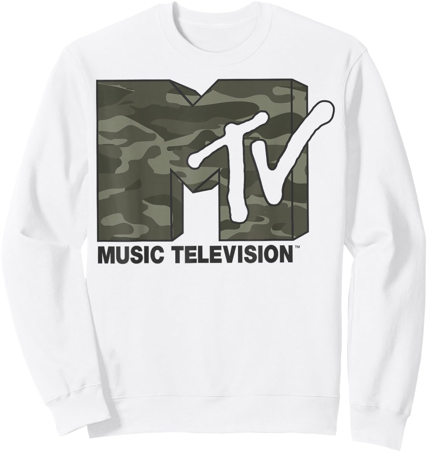 MTV Camouflage Logo Graphic Sweatshirt - Sweatshirt | White