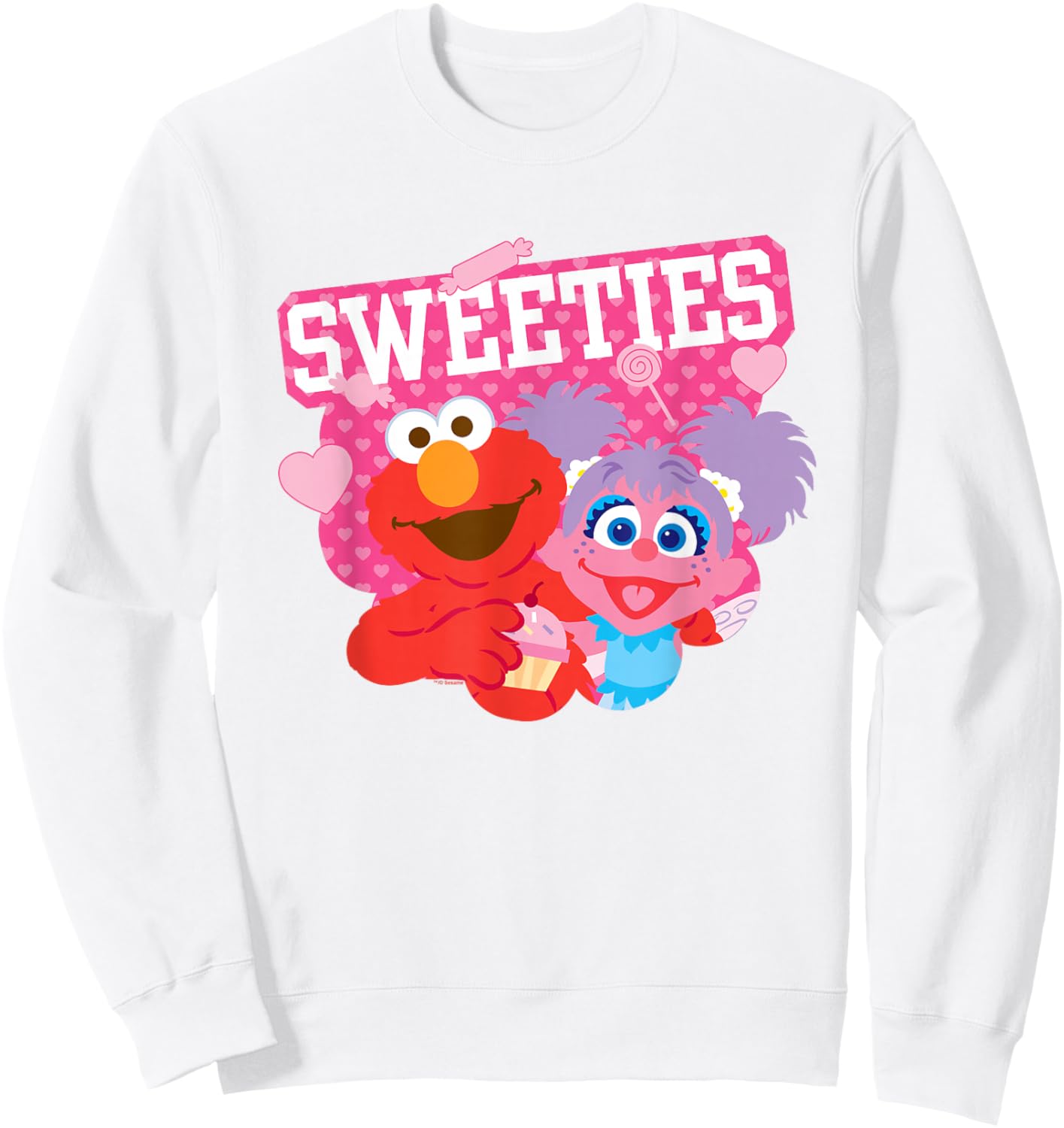 Sesame Street Valentine's Day Sweeties Elmo and Abby Cadabby Sweatshirt - Sweatshirt | White