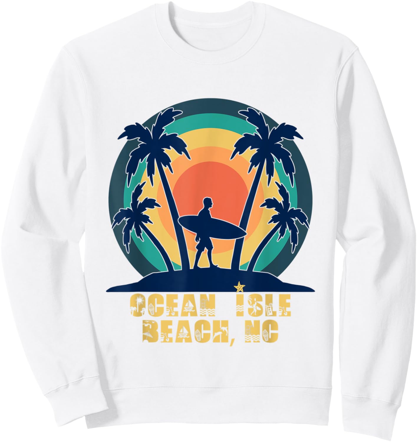 Ocean Isle Beach NC, North Carolina Beach Lover Men Women Kids Sweatshirt - Sweatshirt | White