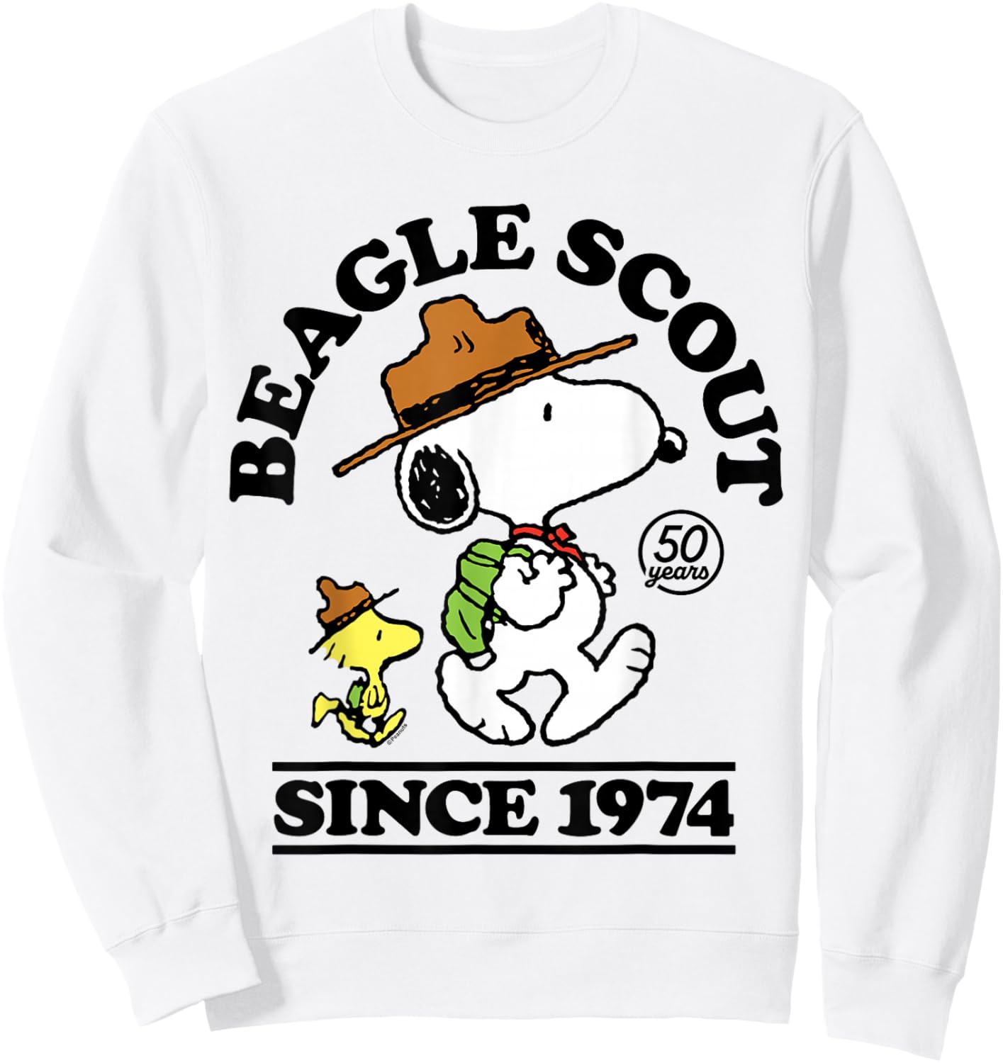 Peanuts - Snoopy Woodstock Beagle Scout 50 Years Since 1974 Sweatshirt - Sweatshirt | White