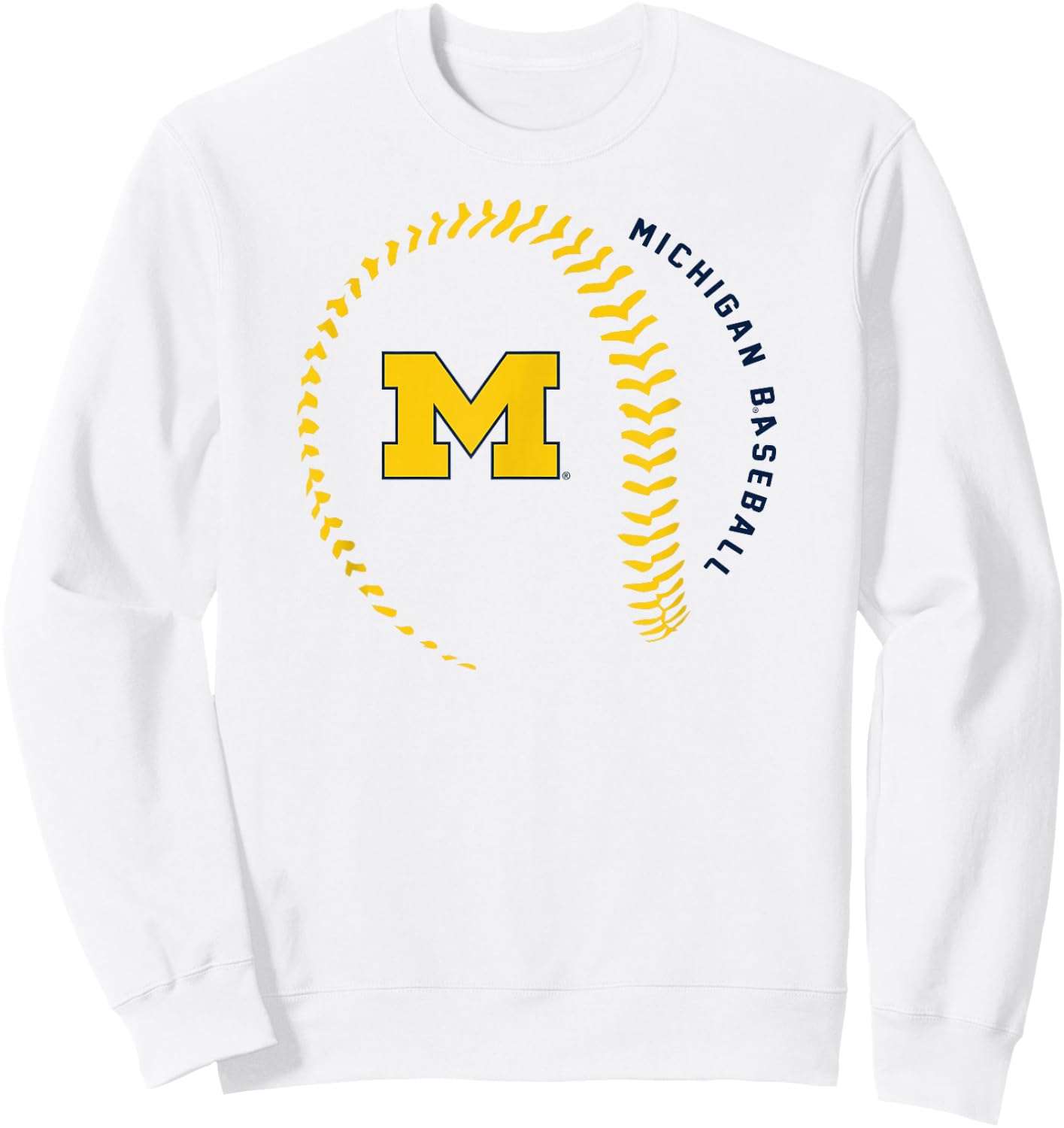 Michigan Wolverines Baseball Fastball White Sweatshirt - Sweatshirt | White