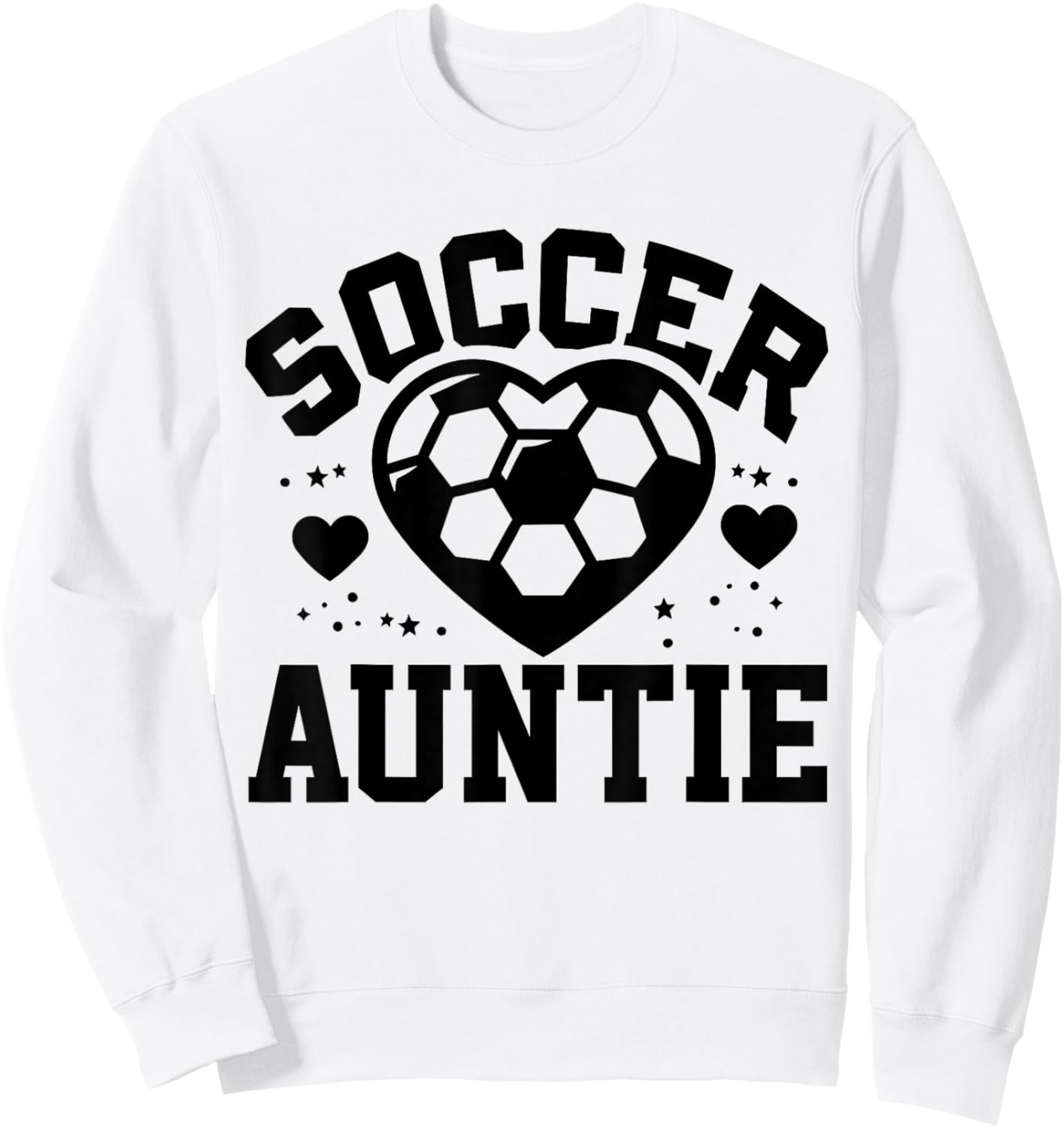 Soccer Auntie Heart Auntie Soccer Player Sweatshirt - Sweatshirt | White