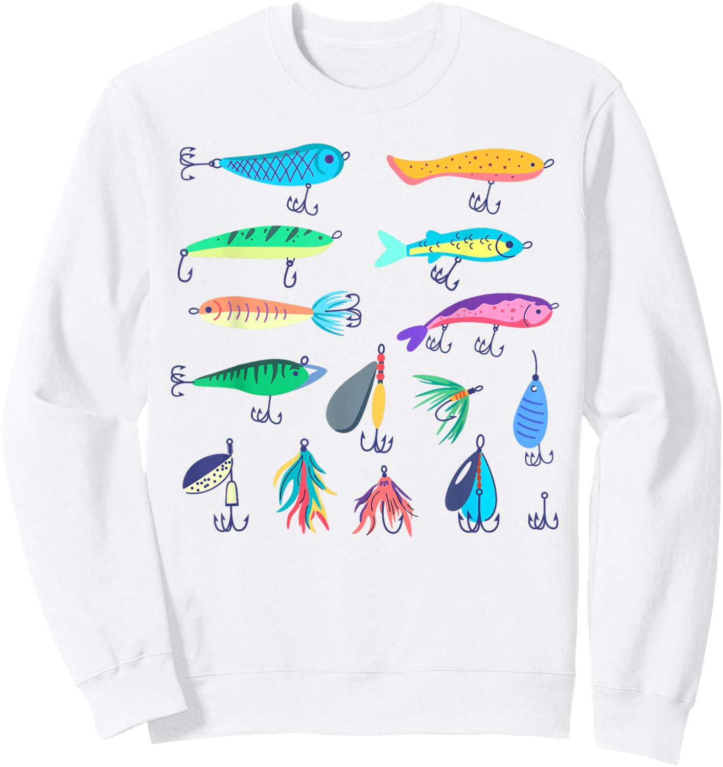Fishing-Shirt Women Kids Toddler Boys Girls Cute Fish Sweatshirt - Sweatshirt | White