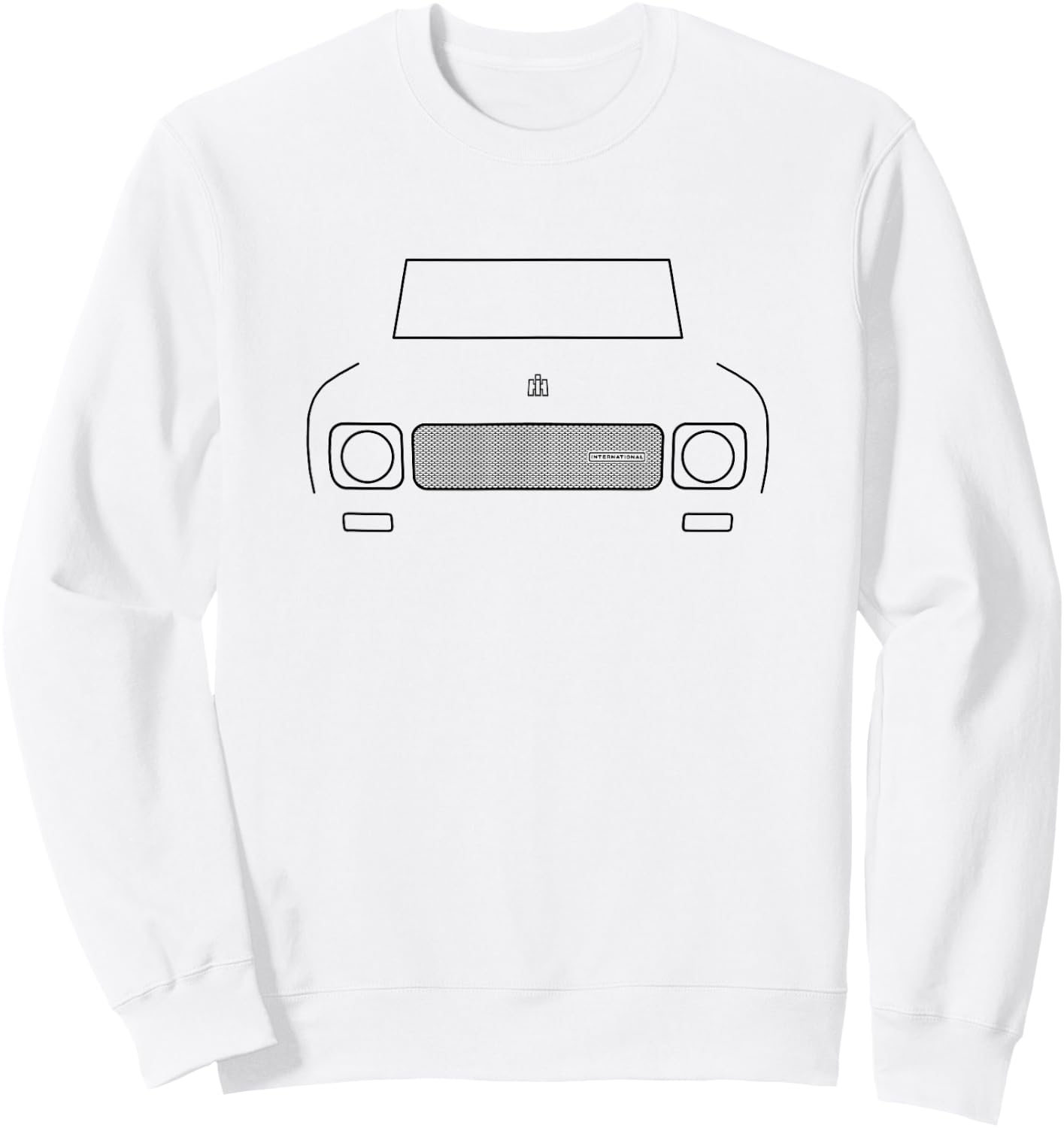 International Harvester Scout 800A 1970 truck black outline Sweatshirt - Sweatshirt | White