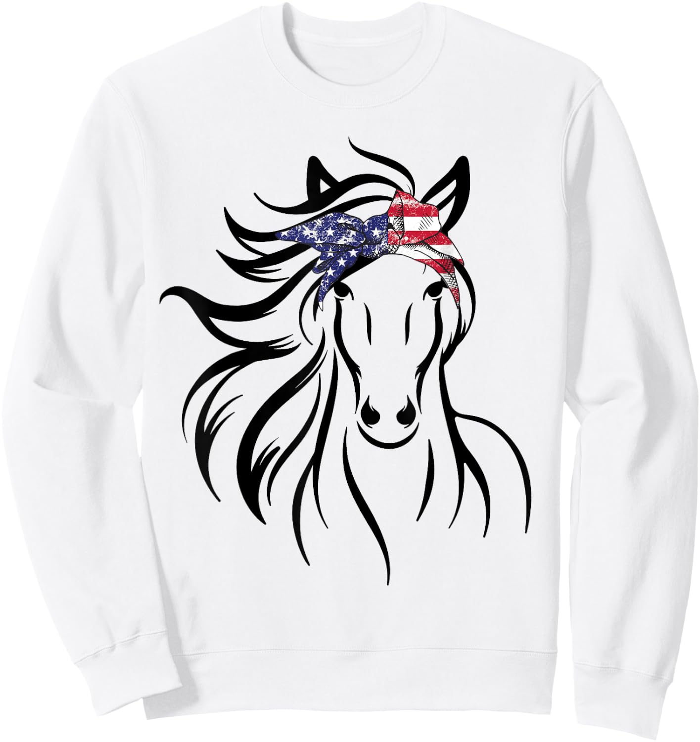 Women Horse Bandana for Horseback Riding Horse Lover Sweatshirt - Sweatshirt | White