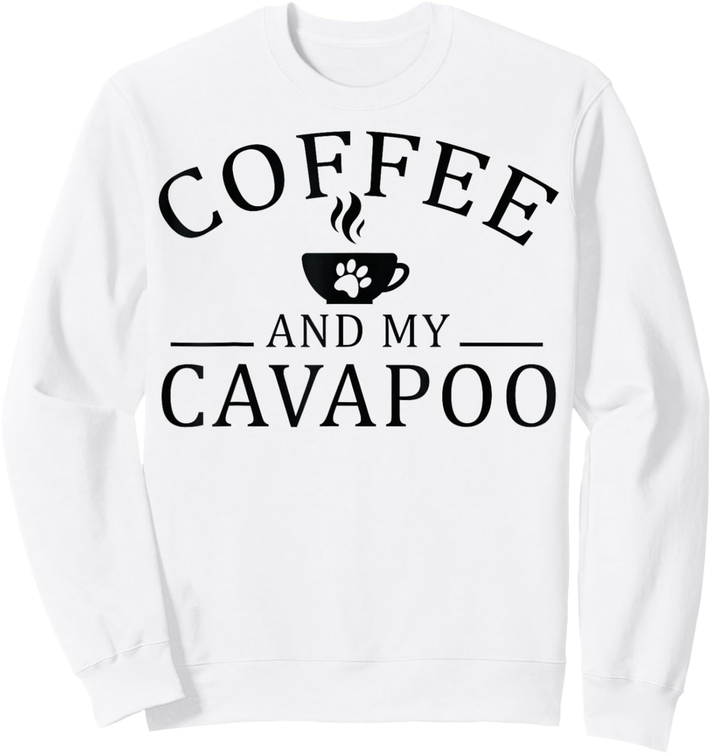 Cavapoo Dog And Coffee Women Sweatshirt - Sweatshirt | White