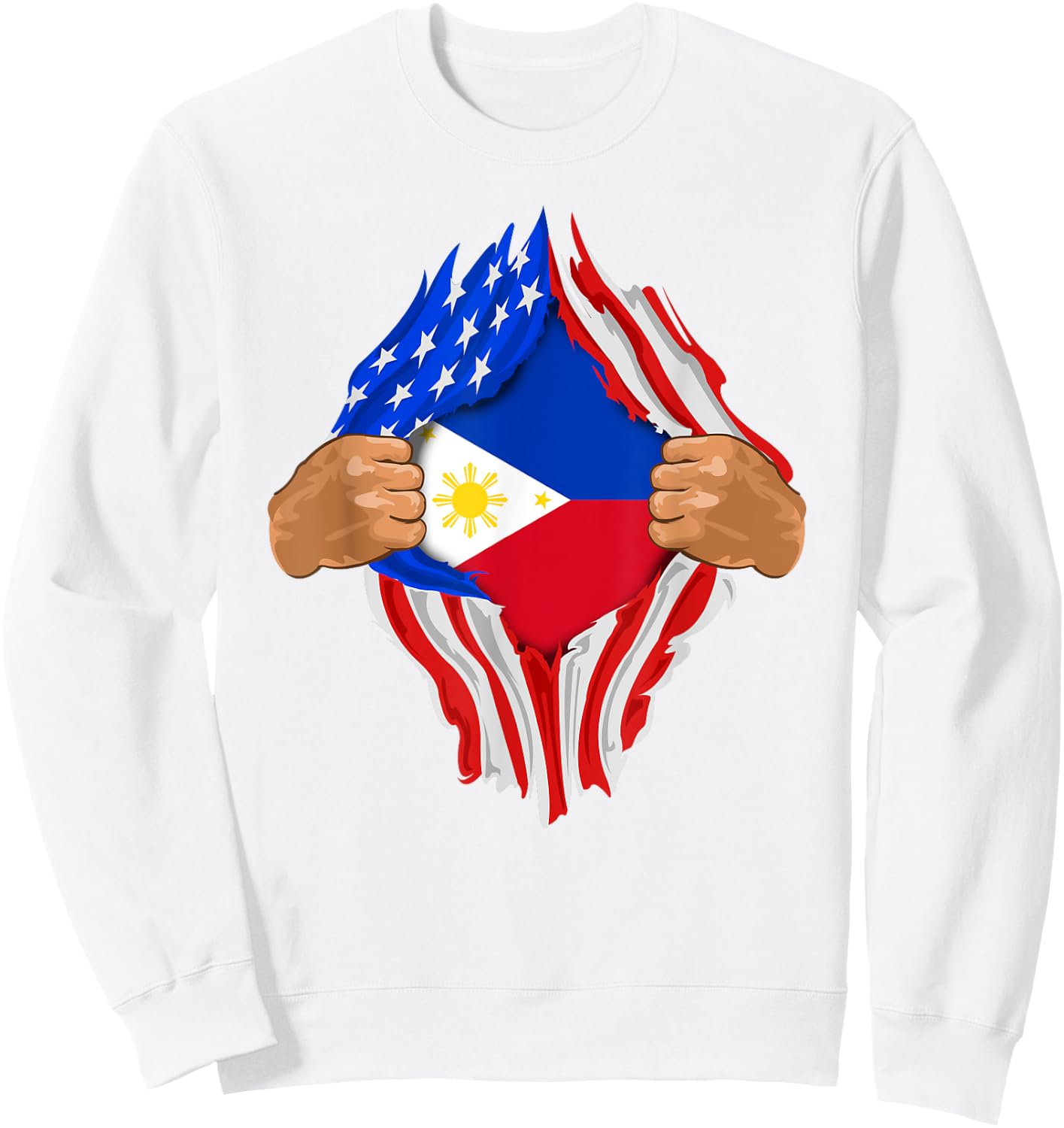 Filipino Blood Inside Me | The Philippines Flag Gift Sweatshirt - Sweatshirt | White