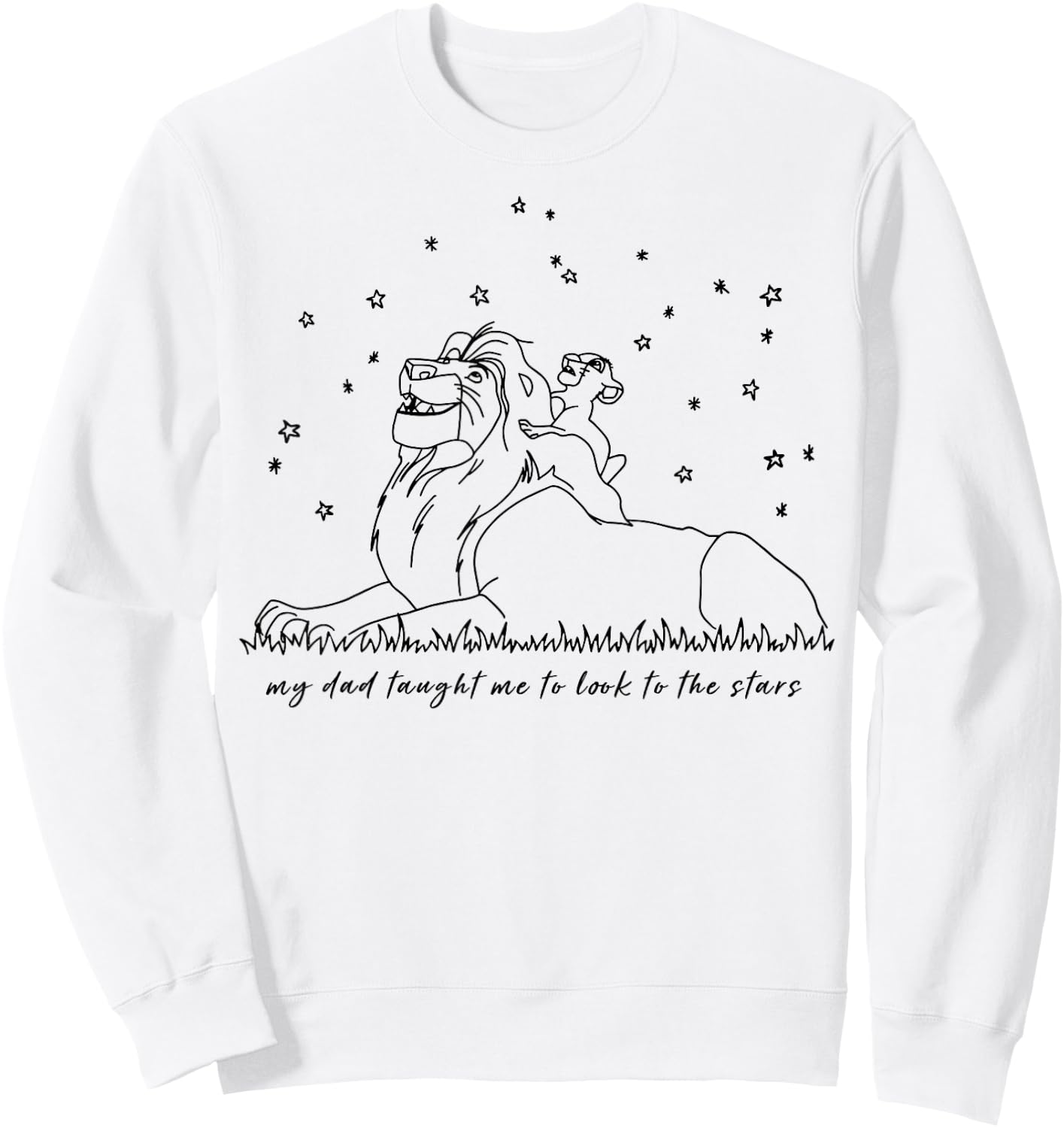 Disney The Lion King Mufasa Simba Look At The Stars Sweatshirt - Sweatshirt | White