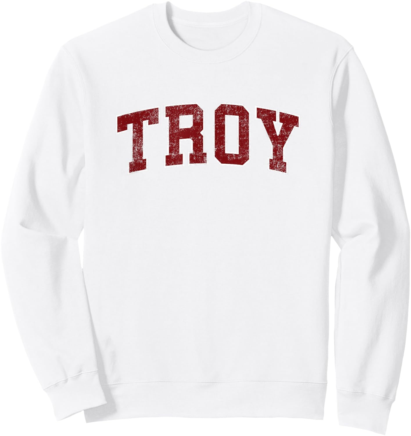Troy Alabama AL Vintage Athletic Sports Sweatshirt - Sweatshirt | White