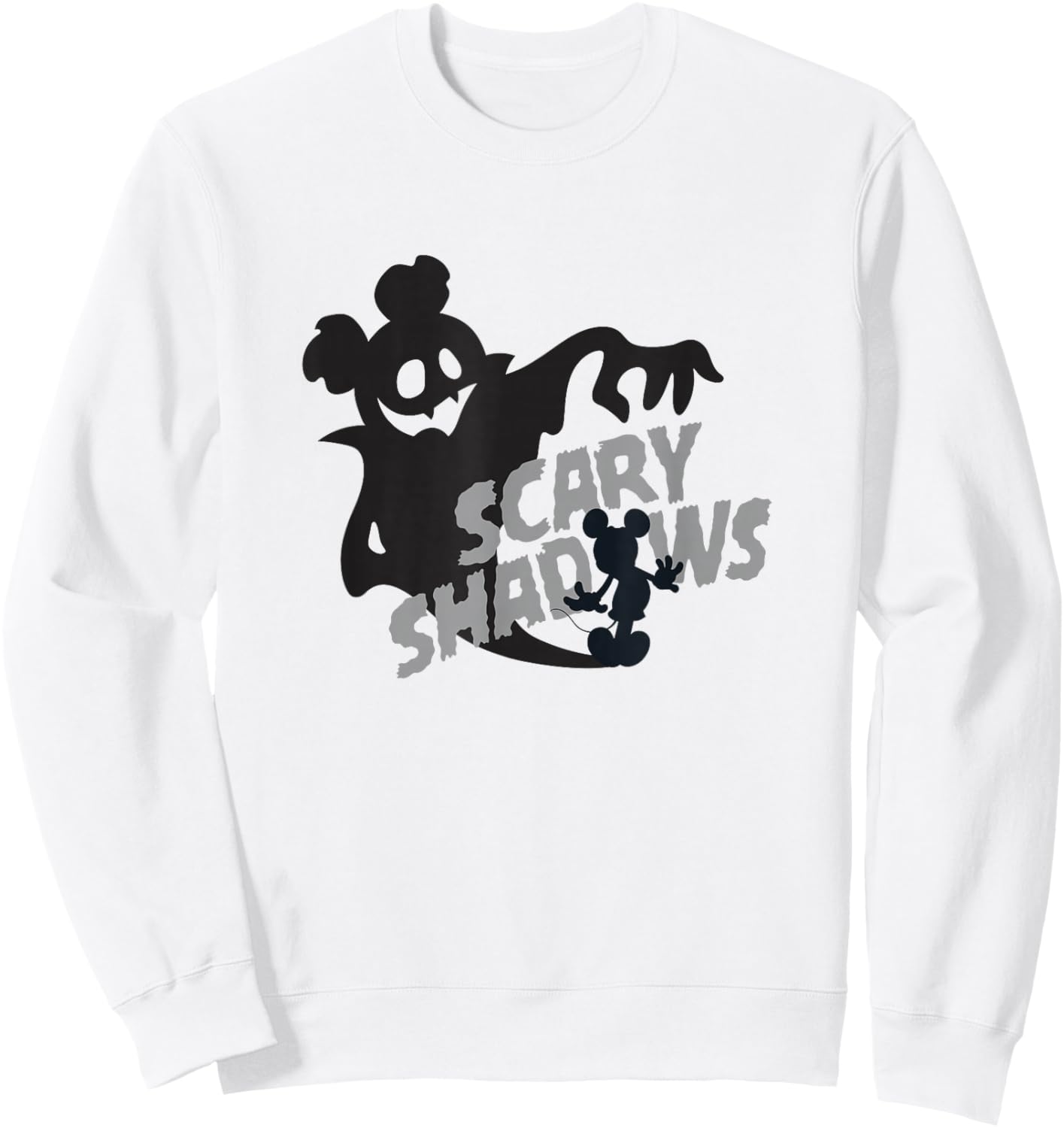 Disney Mickey and Friends Halloween Scary Shadows Silhouette Sweatshirt - Sweatshirt | White